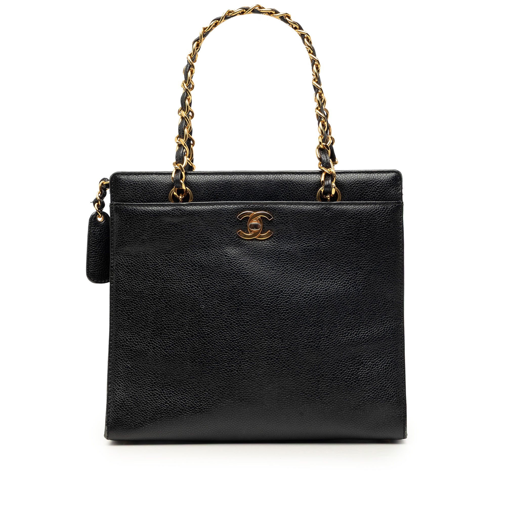 Chanel CC Caviar Chain Turn Lock Tote - image 1
