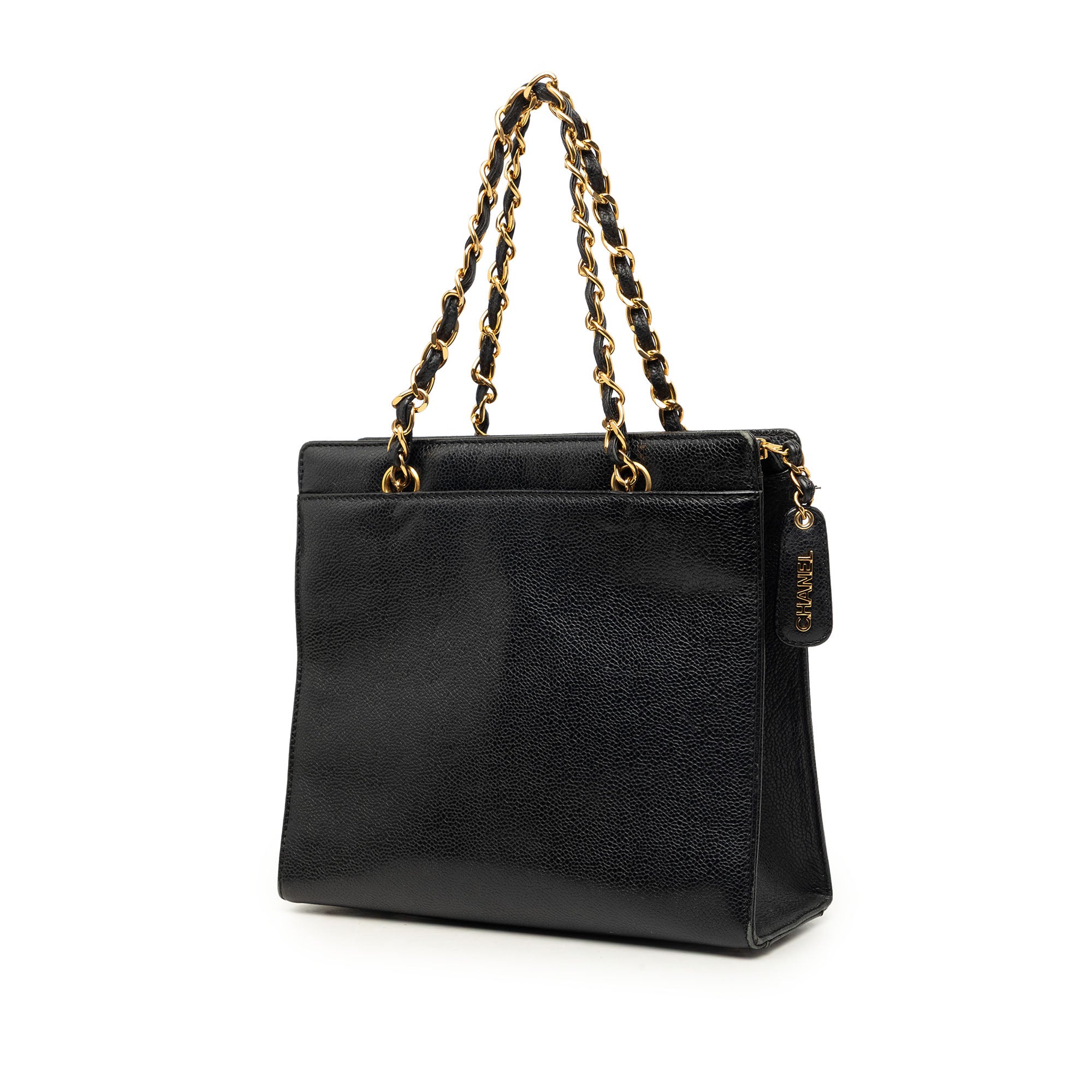 Chanel CC Caviar Chain Turn Lock Tote - image 2