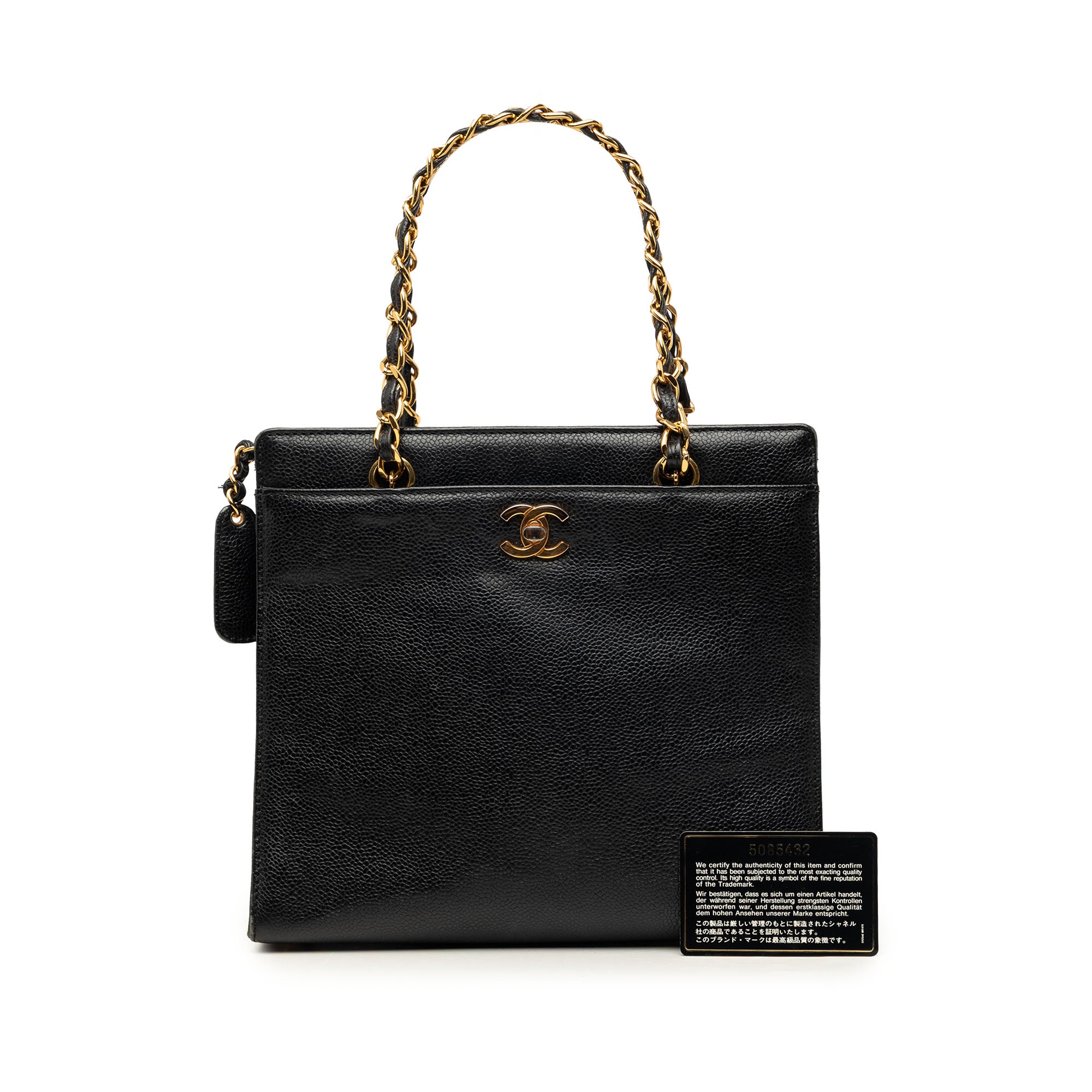Chanel CC Caviar Chain Turn Lock Tote - image 8