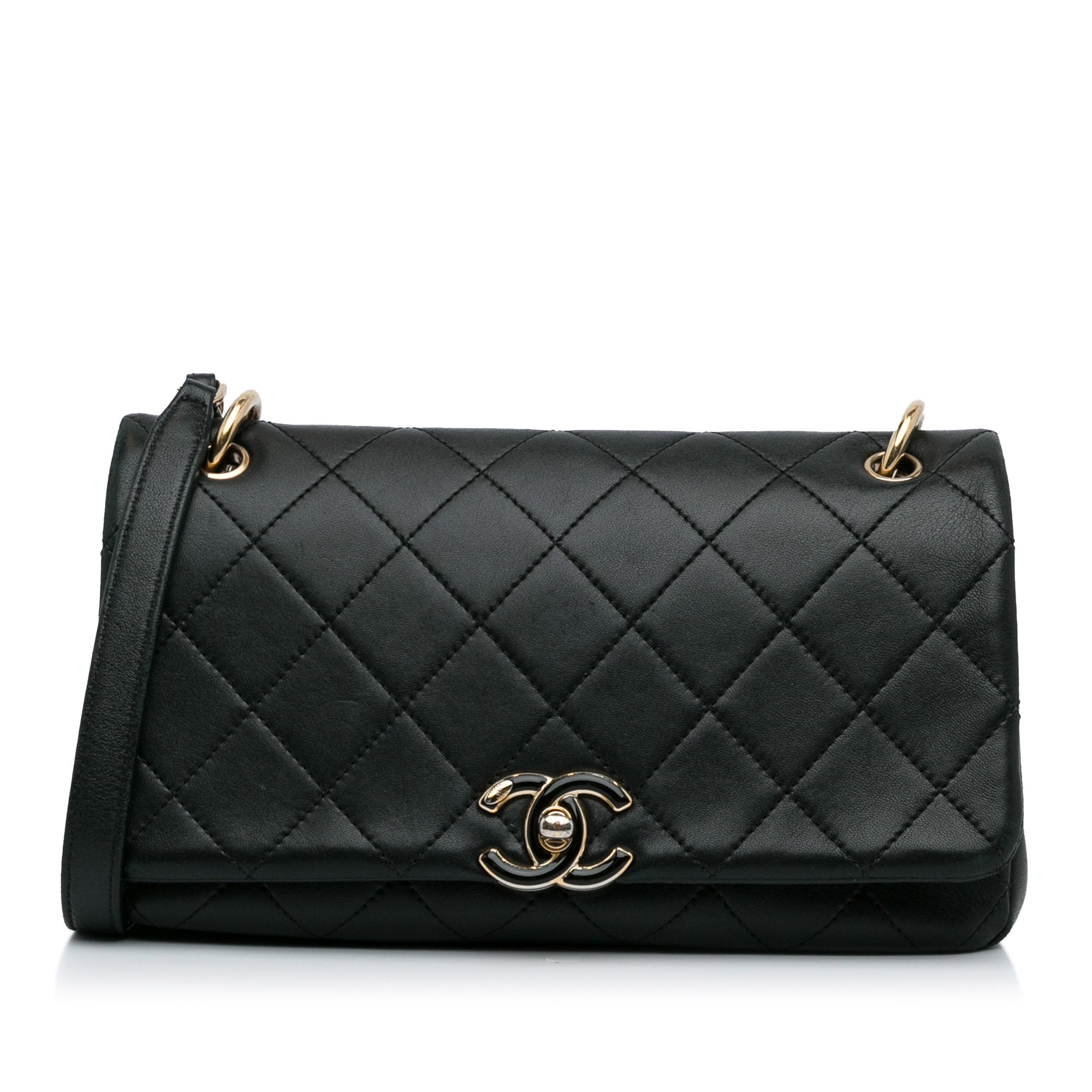 Chanel Large Lambskin Twist Chain Enamel CC Flap - image 1