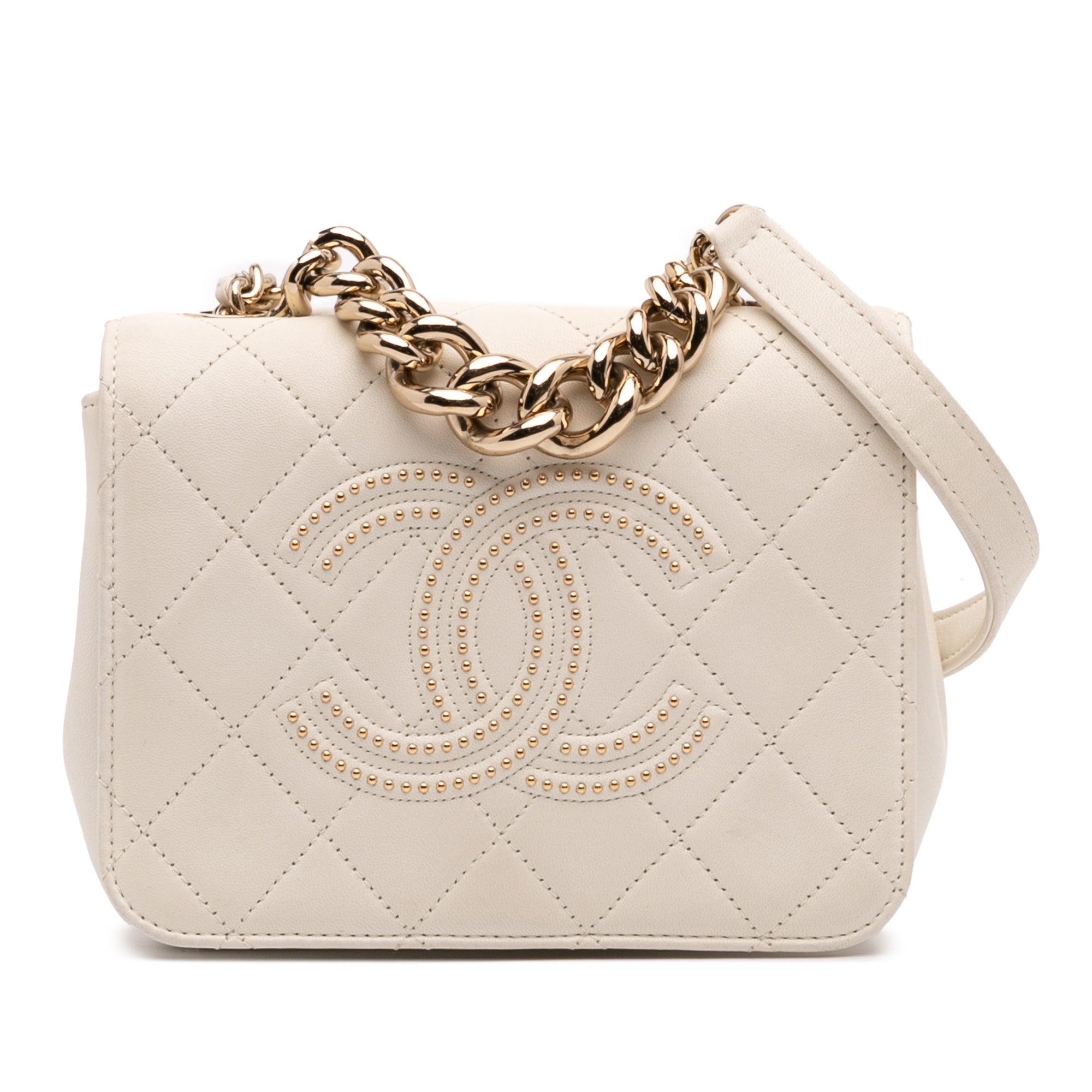 Chanel Quilted Lambskin Studded Beauty Begins Flap - image 1