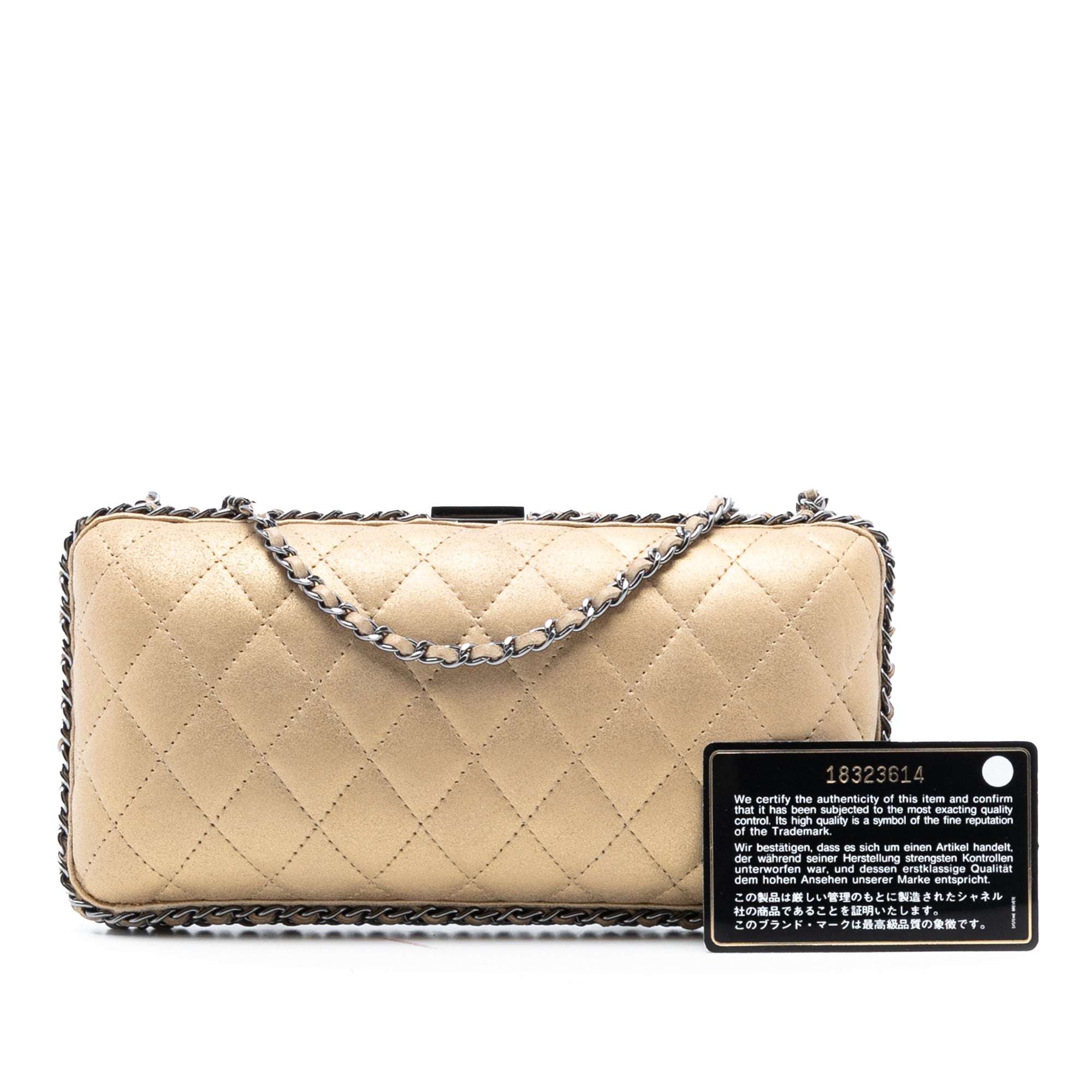 Chanel Quilted Metallic Suede Chain Around Evening Clutch on Chain - image 8
