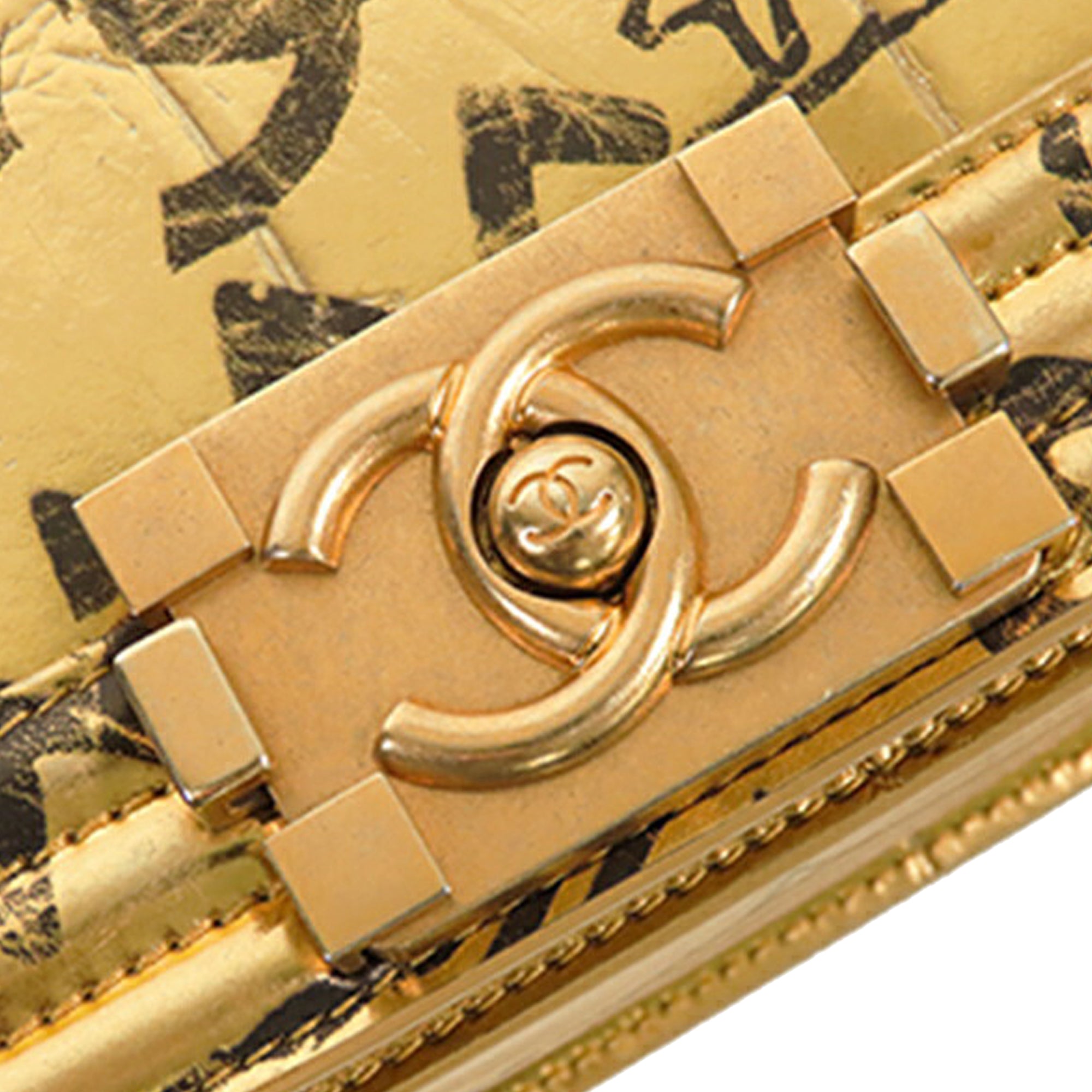 Chanel Small Croc Embossed Leather Graffiti Cocodile Boy Flap - image 7