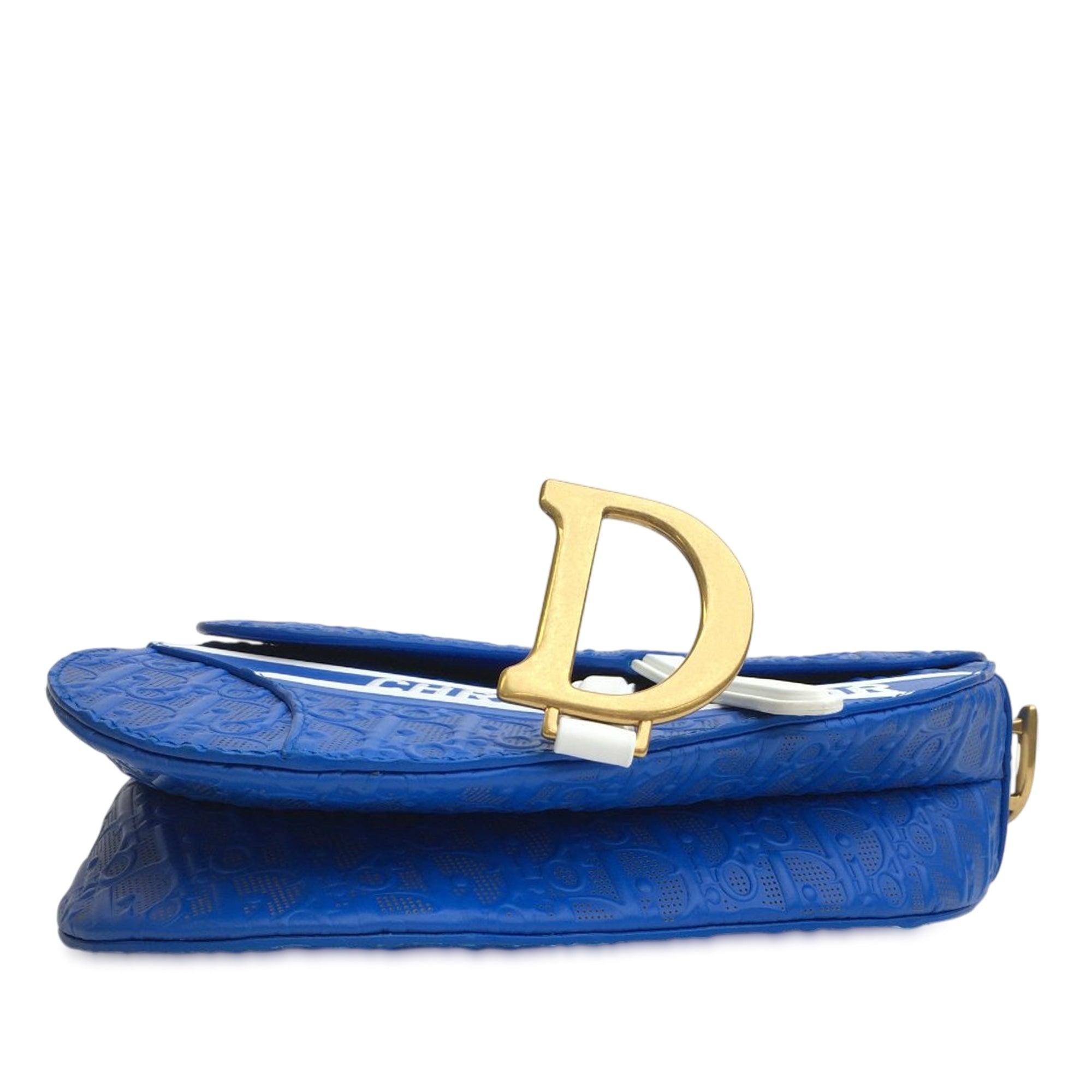 Dior Perforated Oblique Embossed Calfskin Saddle Bag - image 4