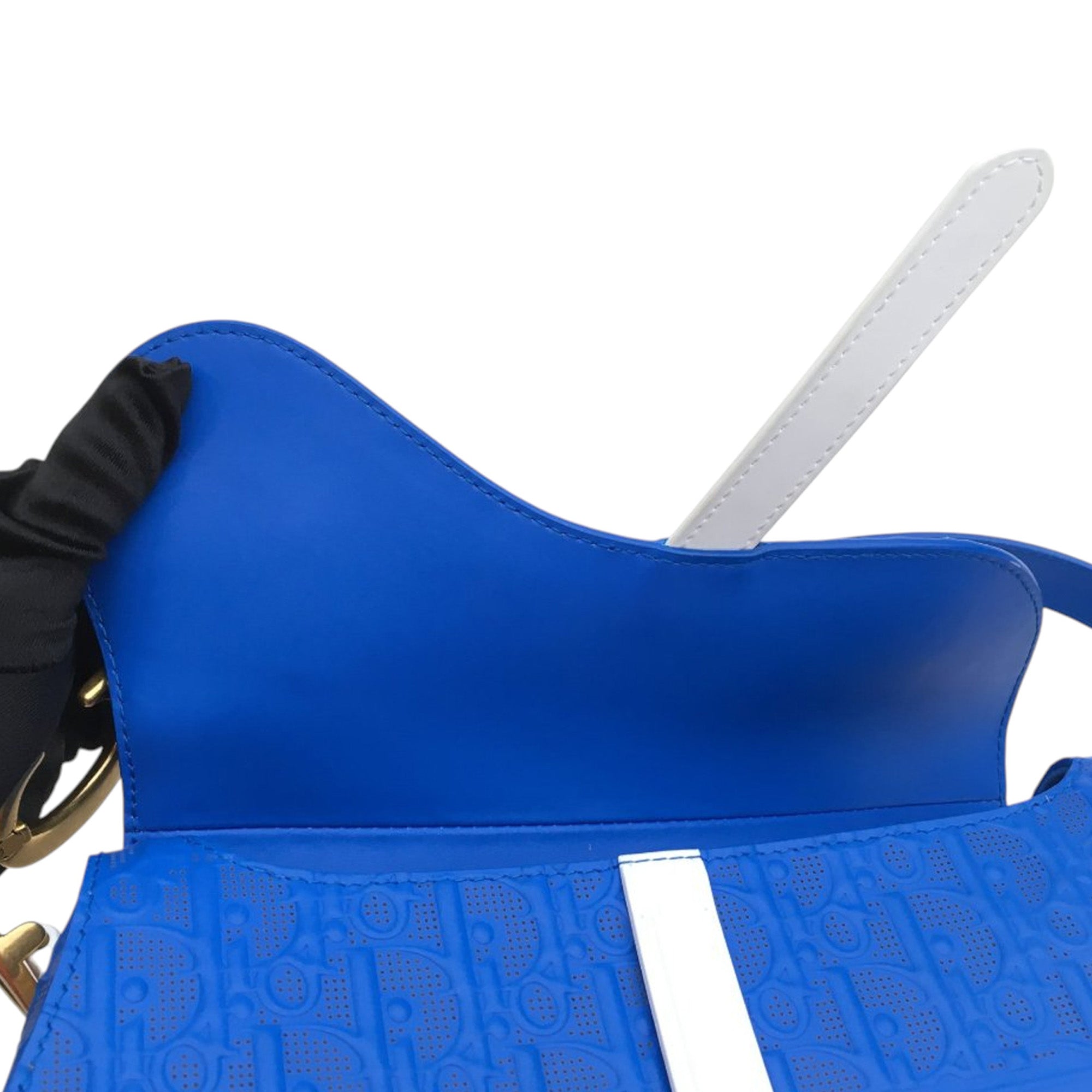 Dior Perforated Oblique Embossed Calfskin Saddle Bag - image 9