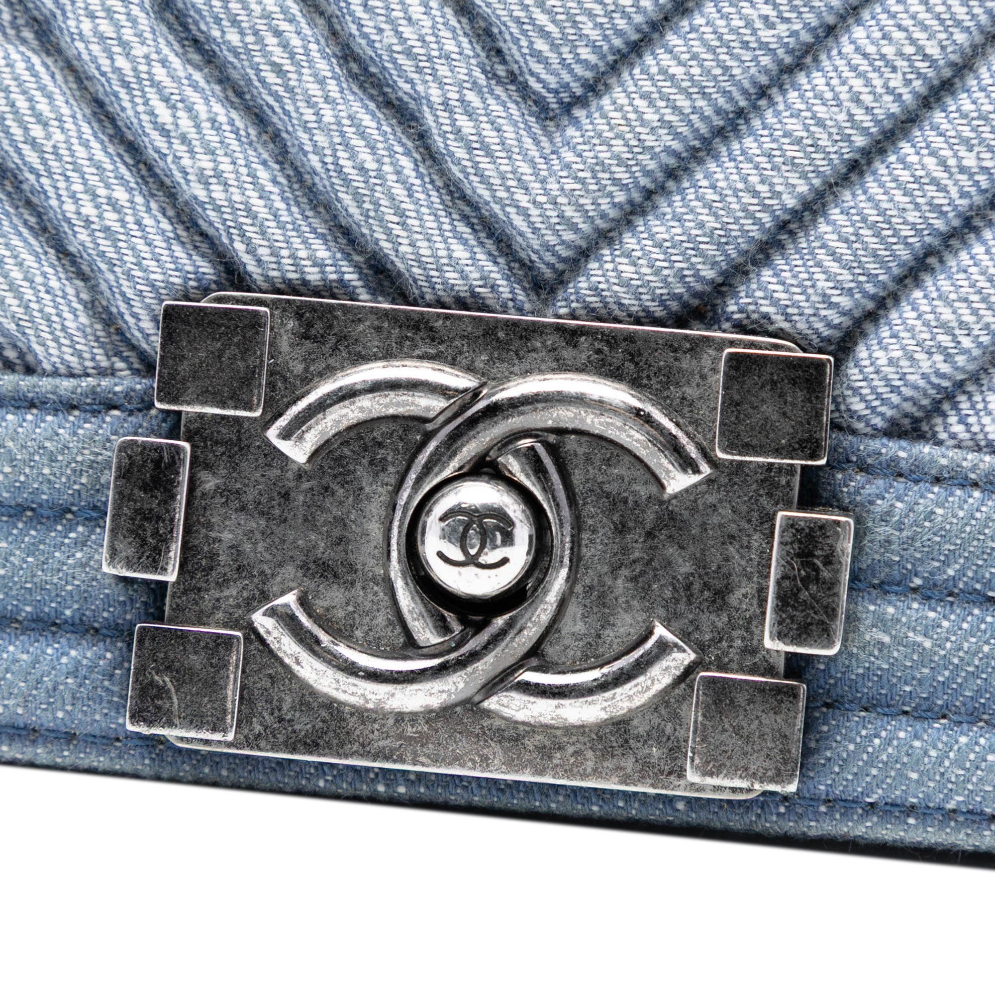 Chanel Small Chevron Denim Boy Flap - image 5