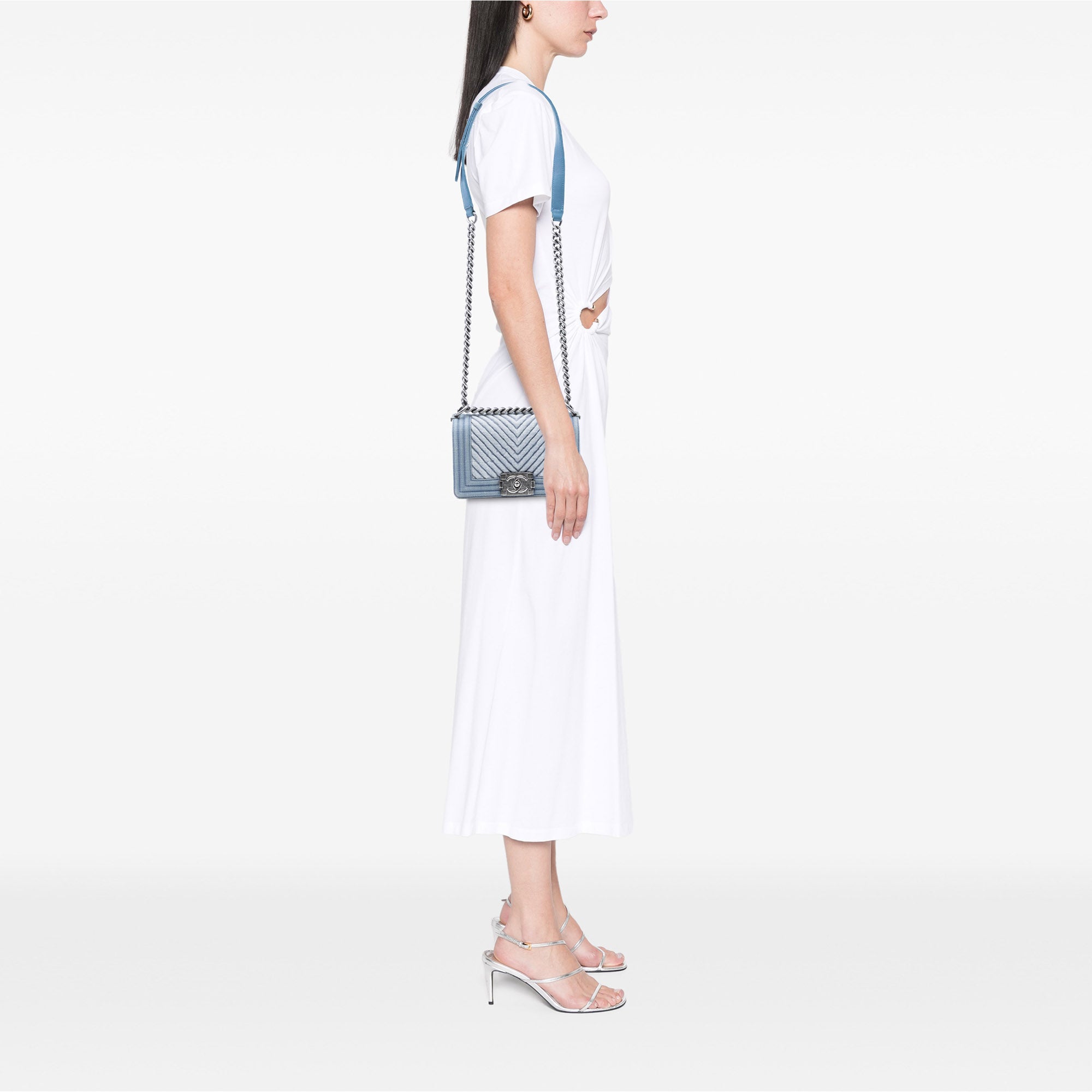Chanel Small Chevron Denim Boy Flap - image 7