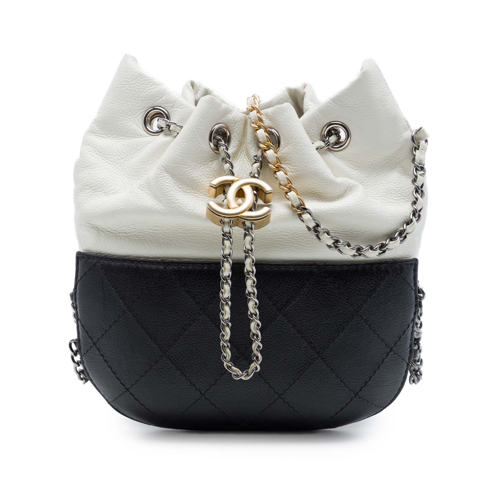 Chanel Small Bicolor Quilted Calfskin Gabrielle Bucket Bag - image 1