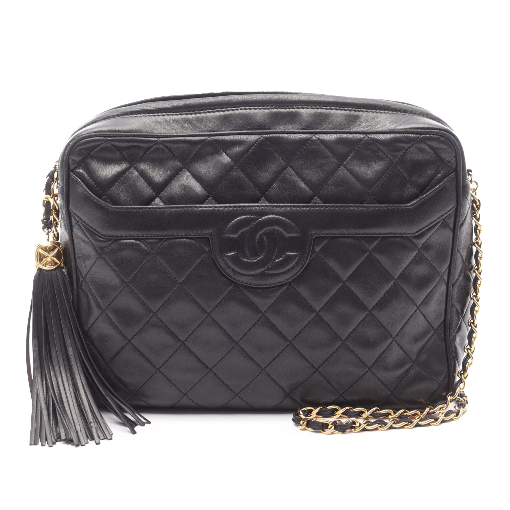 Chanel Medium CC Quilted Lambskin Tassel Camera Bag - image 1