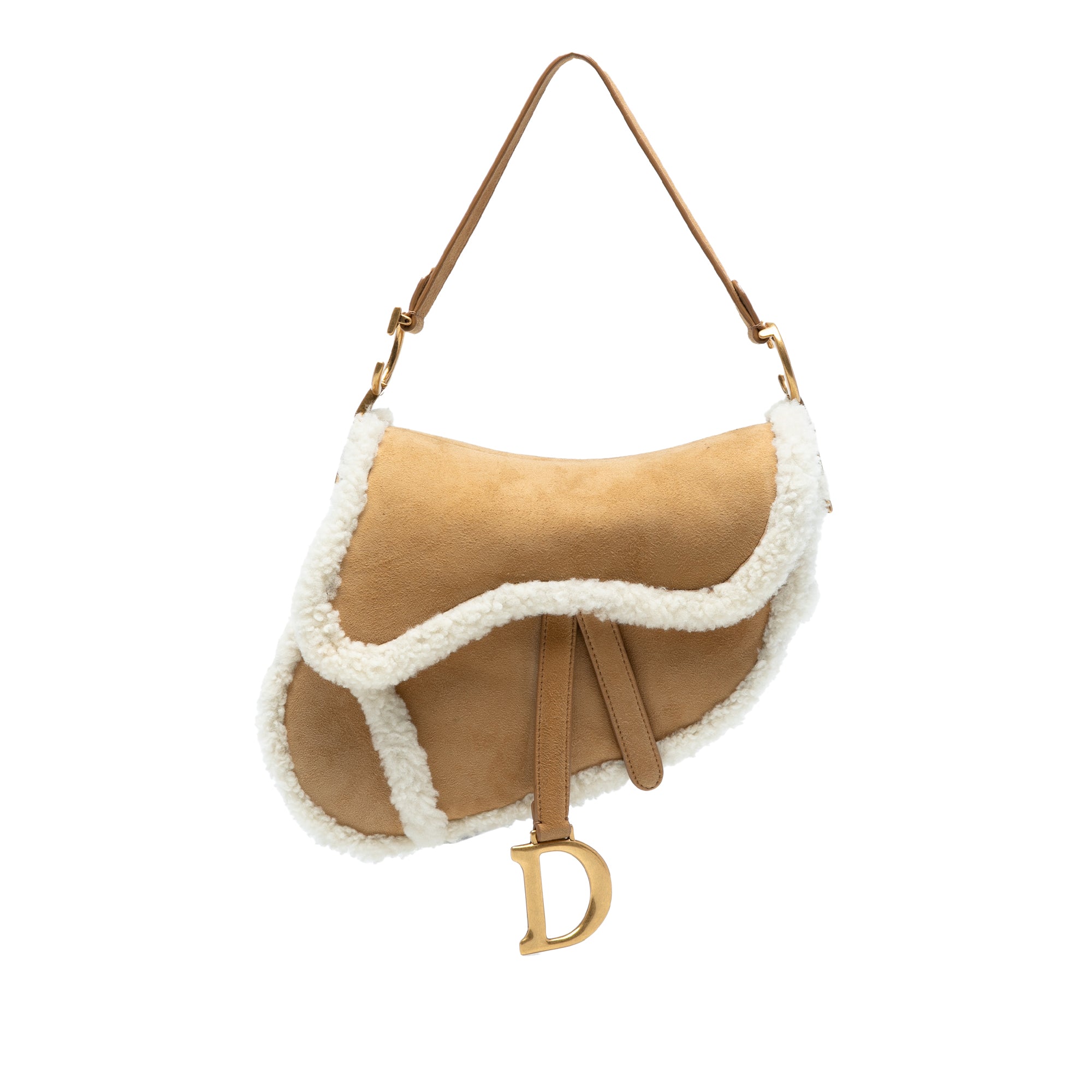 Dior Shearling Suede Saddle Bag - image 1