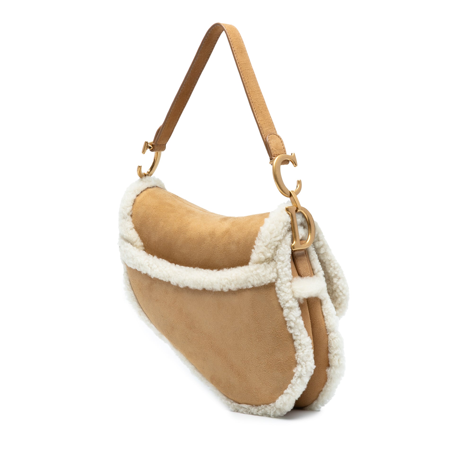 Dior Shearling Suede Saddle Bag - image 2