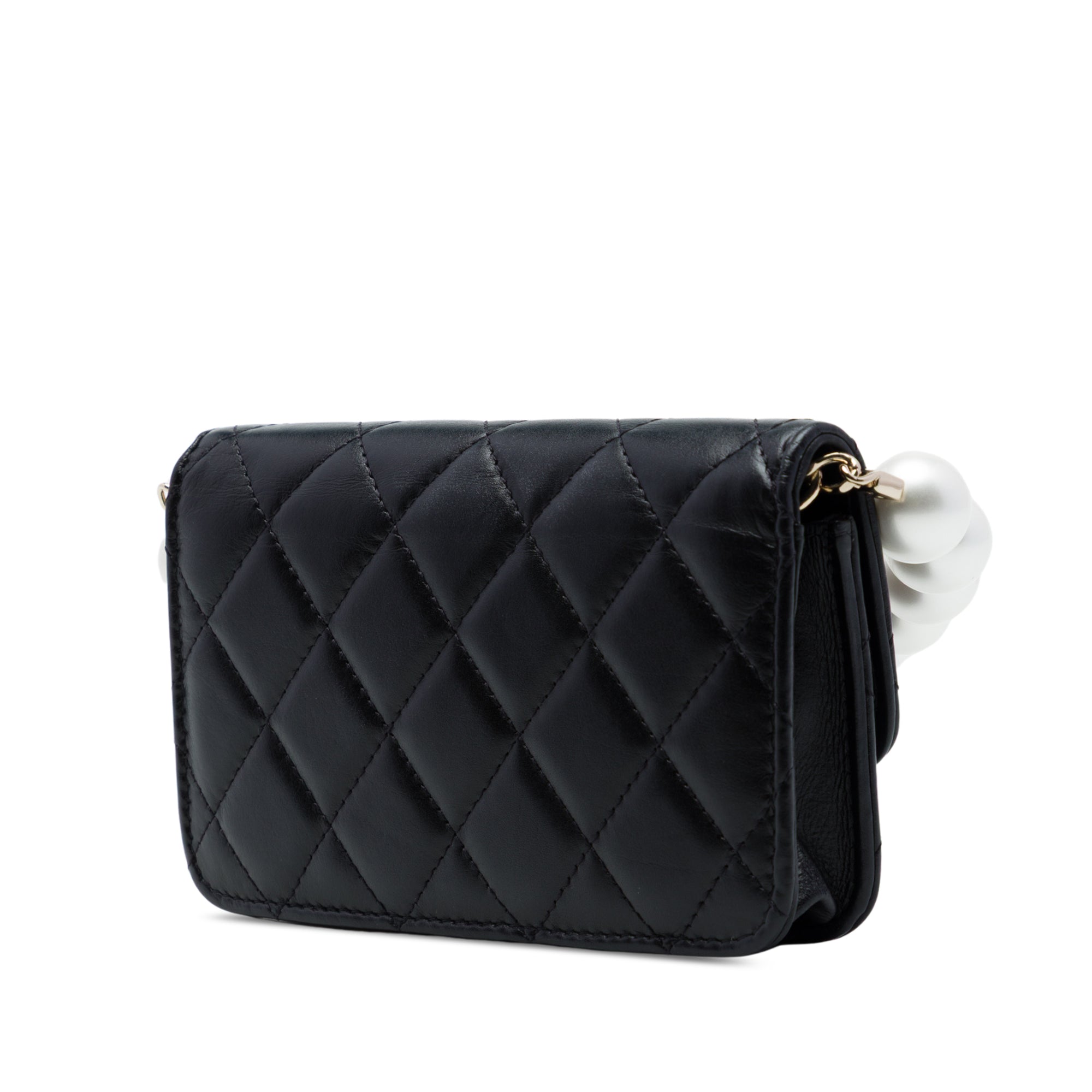 Chanel Quilted Calfskin Maxi Pearls Clutch With Chain - image 2