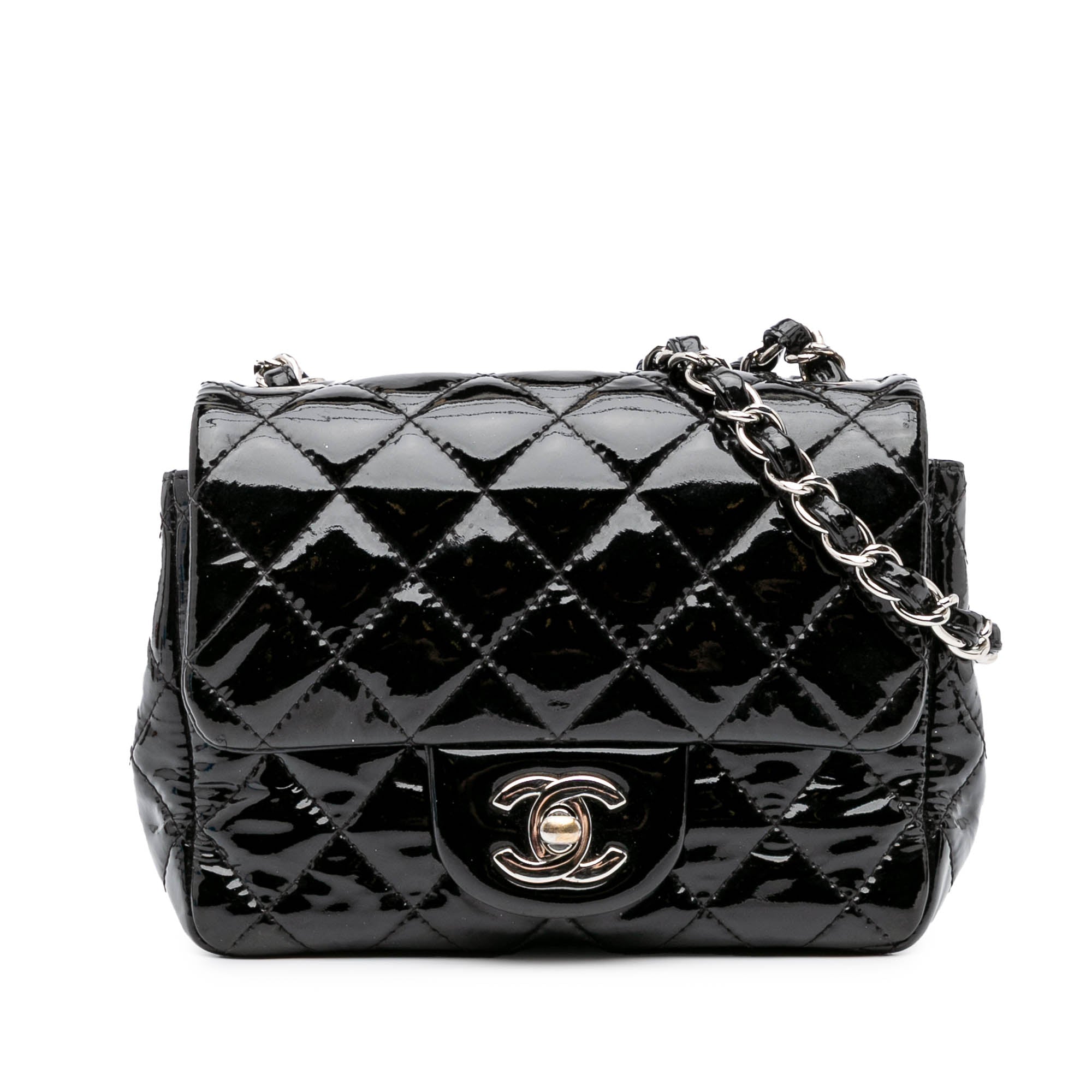 Chanel Mini Square Classic Patent Single Flap - image 1