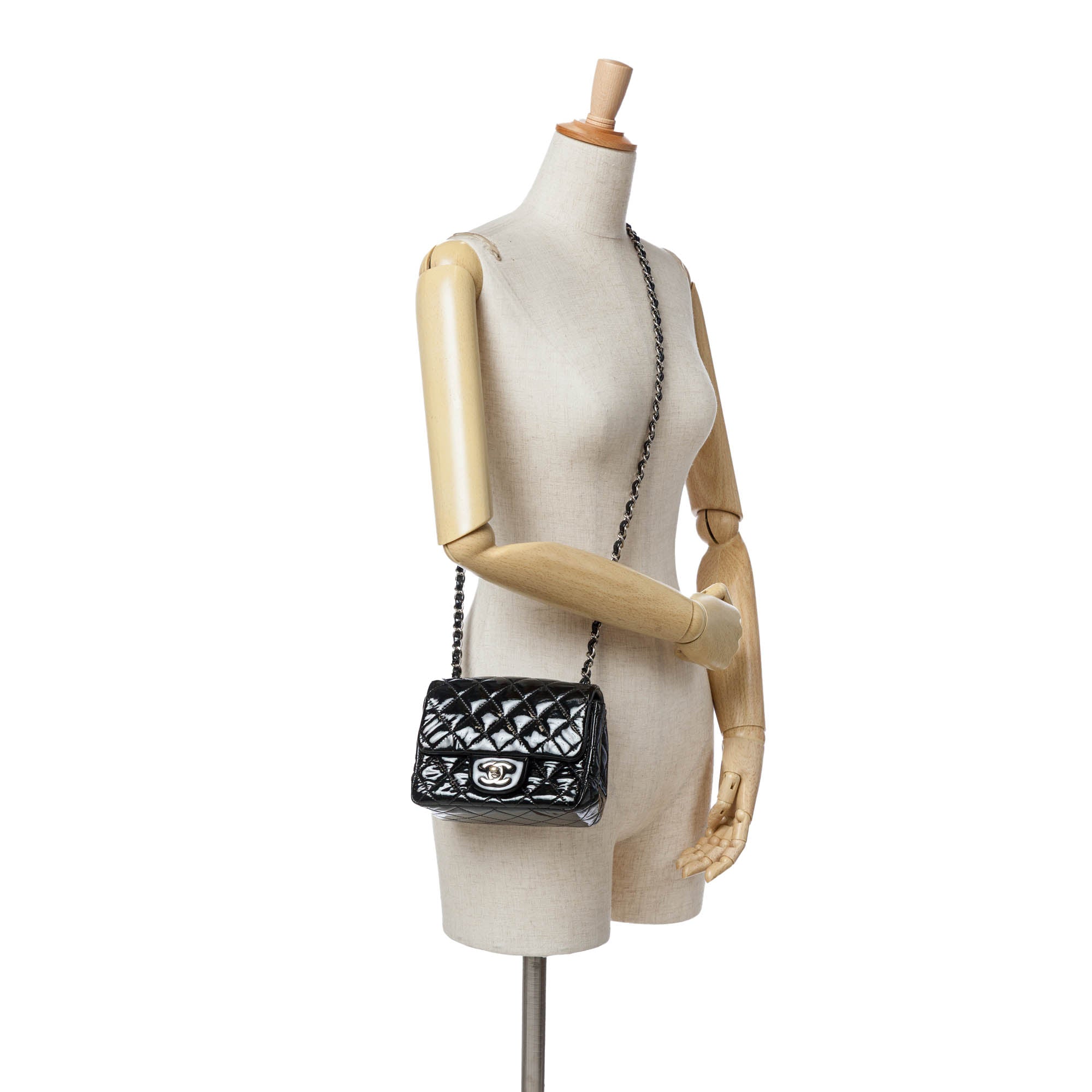 Chanel Mini Square Classic Patent Single Flap - image 10