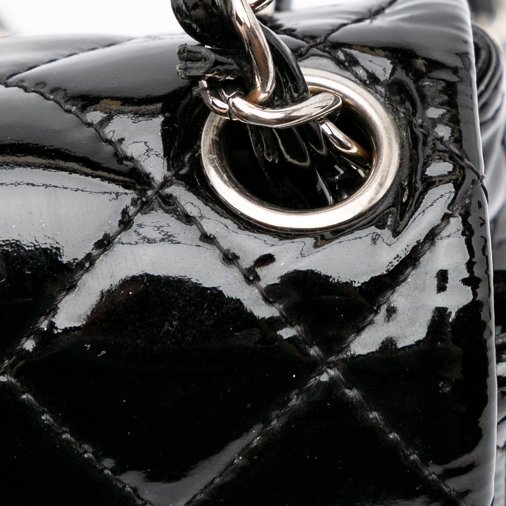 Chanel Mini Square Classic Patent Single Flap - image 8
