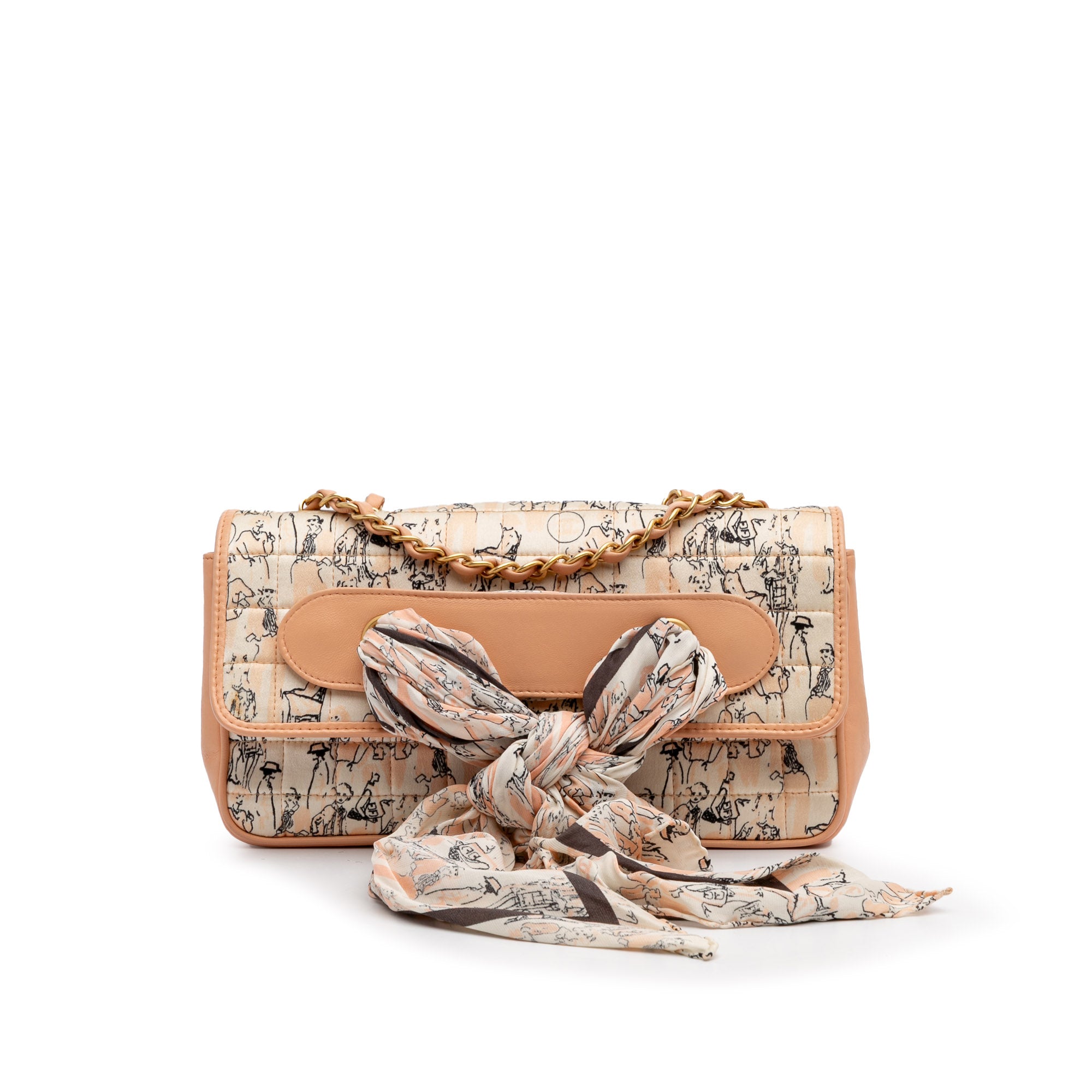 Chanel Silk and Lambskin Coco Mademoiselle Scarf Flap - image 1