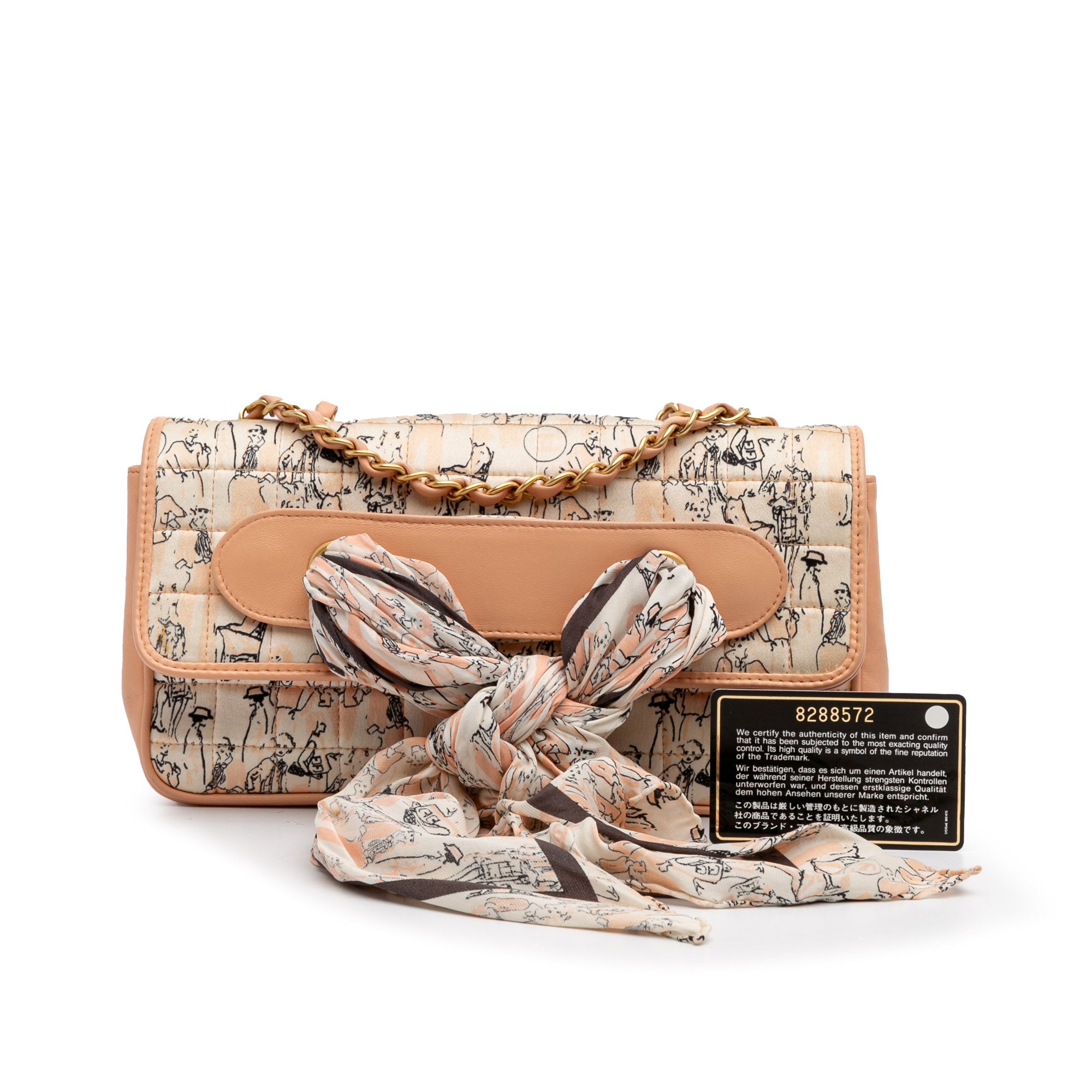 Chanel Silk and Lambskin Coco Mademoiselle Scarf Flap - image 12