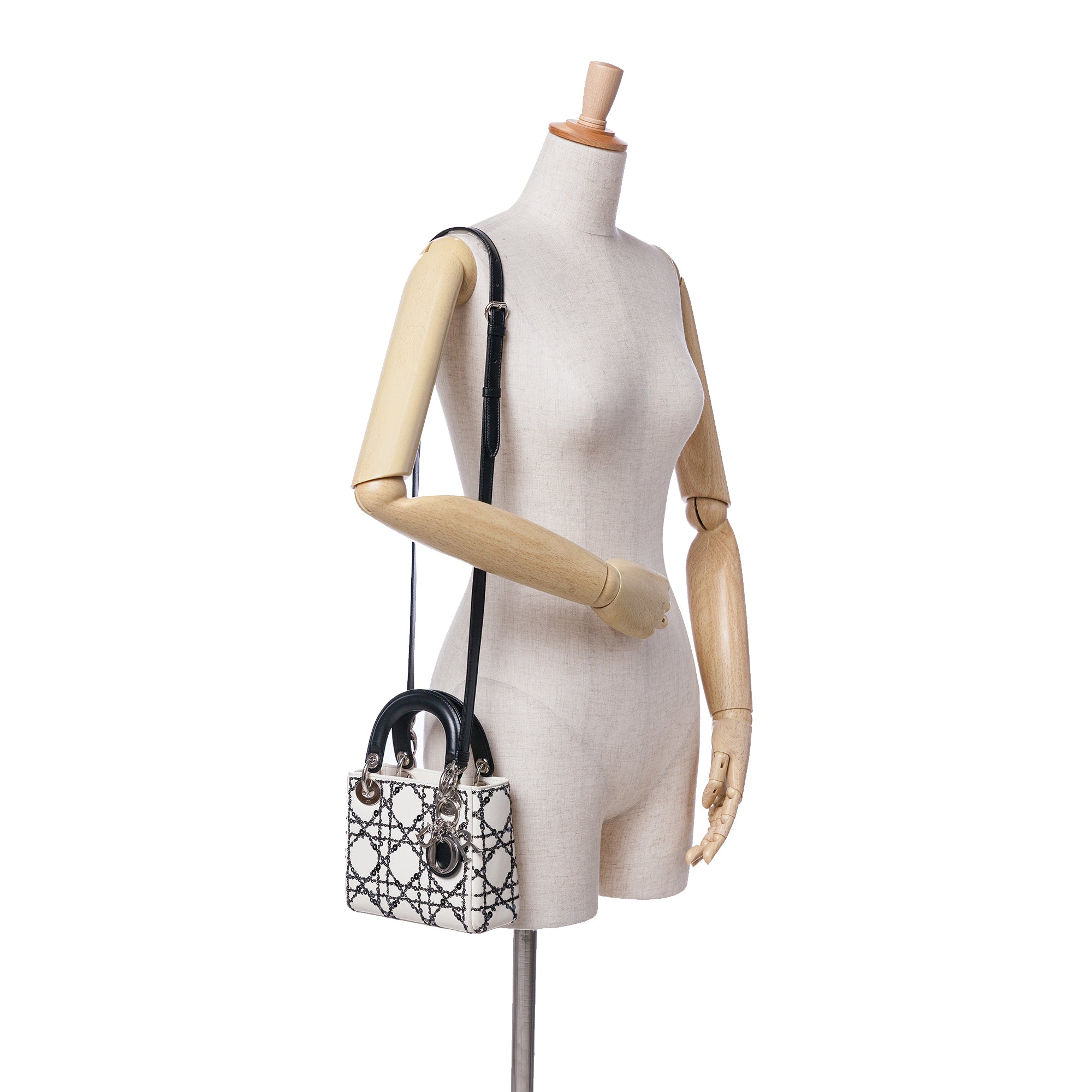 Dior Mini Calfskin Cannage Sequin Lady Dior - image 10