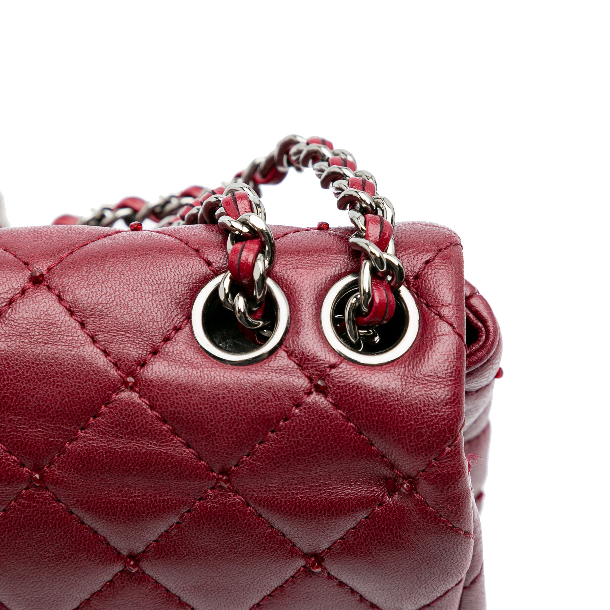 Chanel Small Quilted Lambskin Beaded Single Flap - image 9