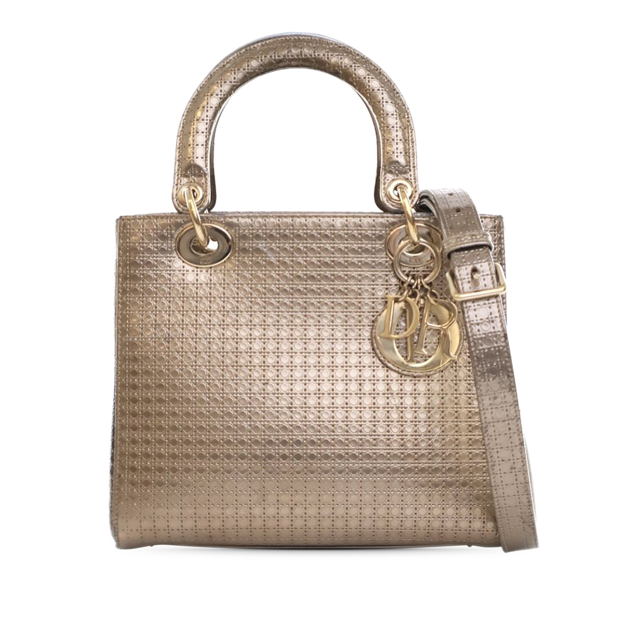 Dior Medium Metallic Patent Microcannage Lady Dior - image 1