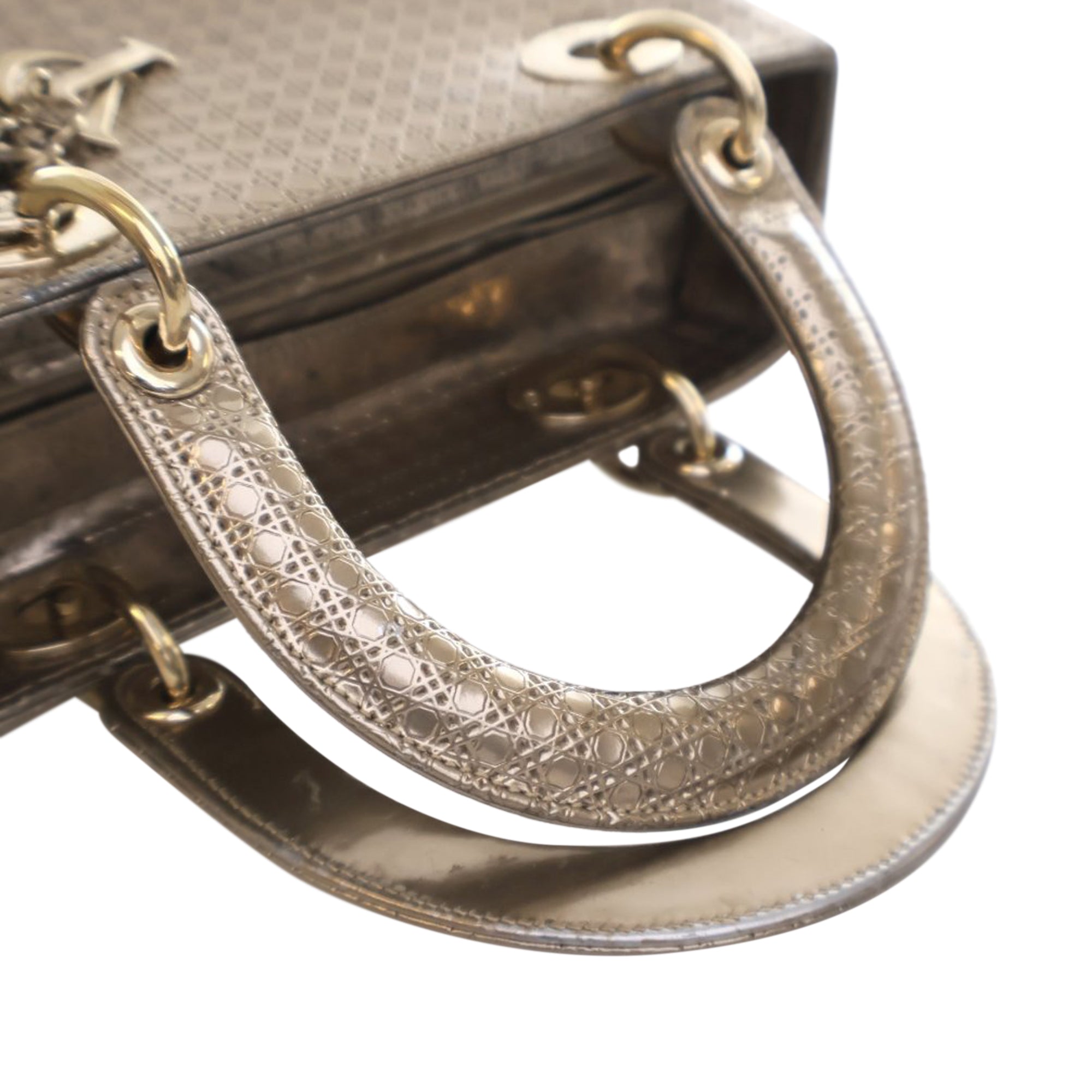 Dior Medium Metallic Patent Microcannage Lady Dior - image 14