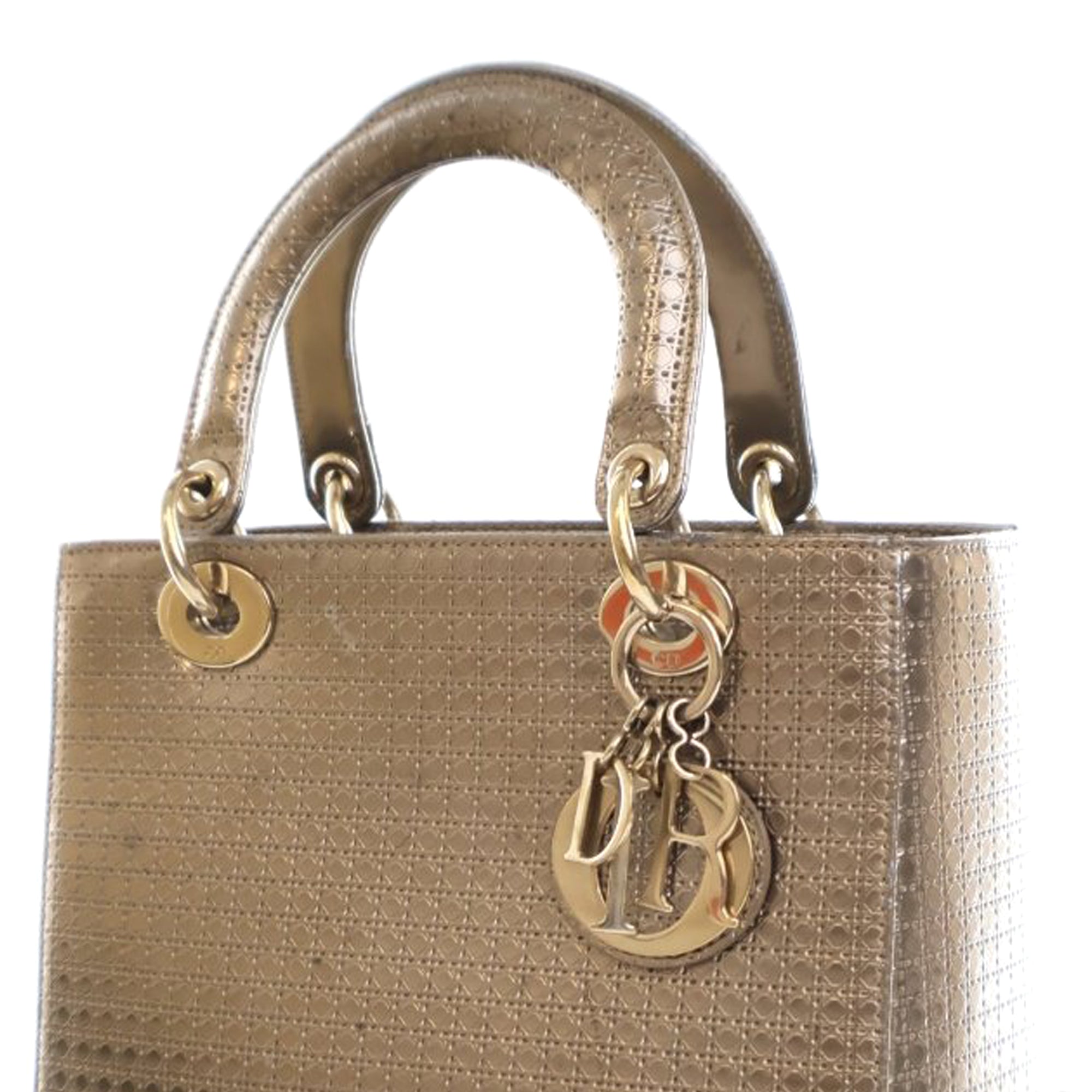 Dior Medium Metallic Patent Microcannage Lady Dior - image 6