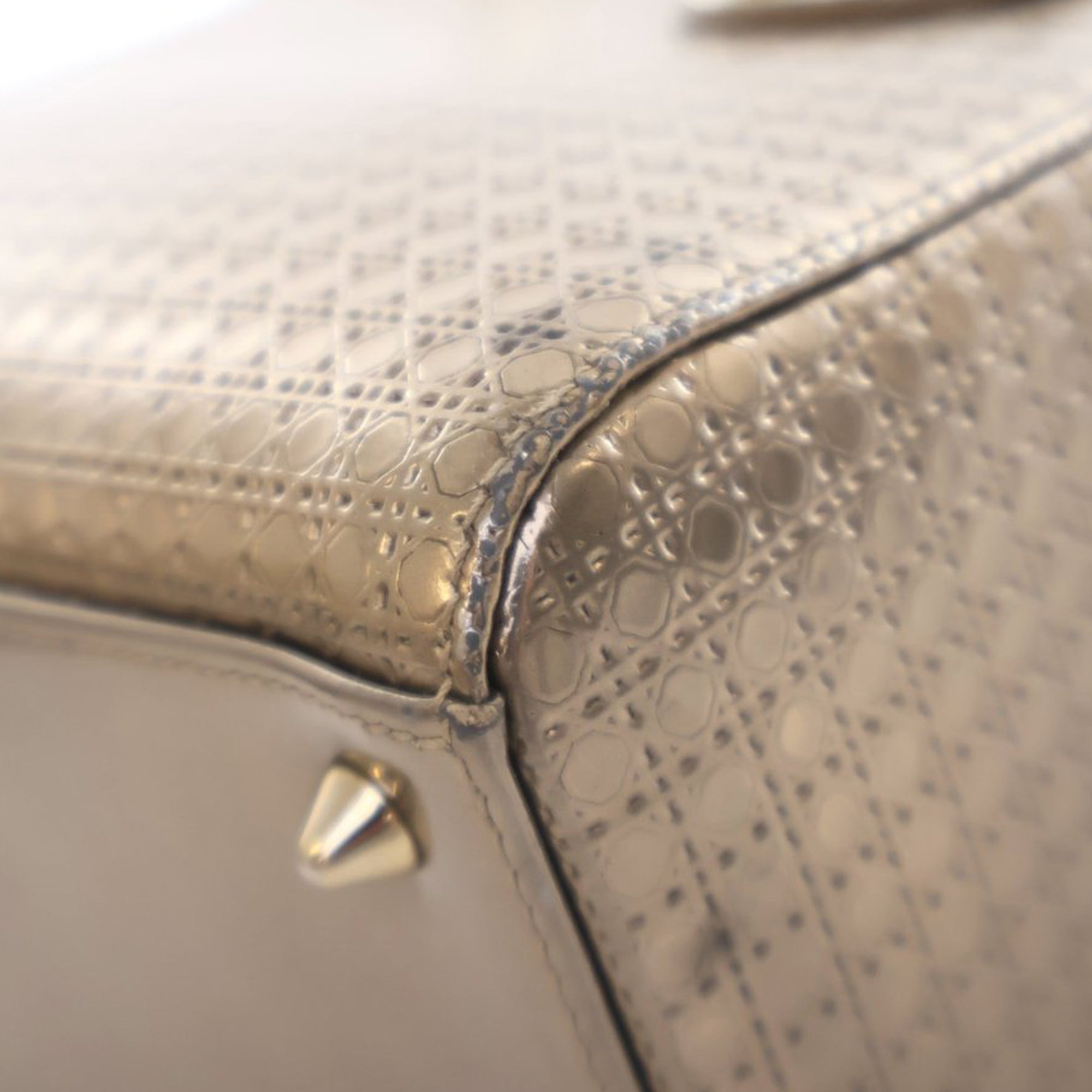 Dior Medium Metallic Patent Microcannage Lady Dior - image 7