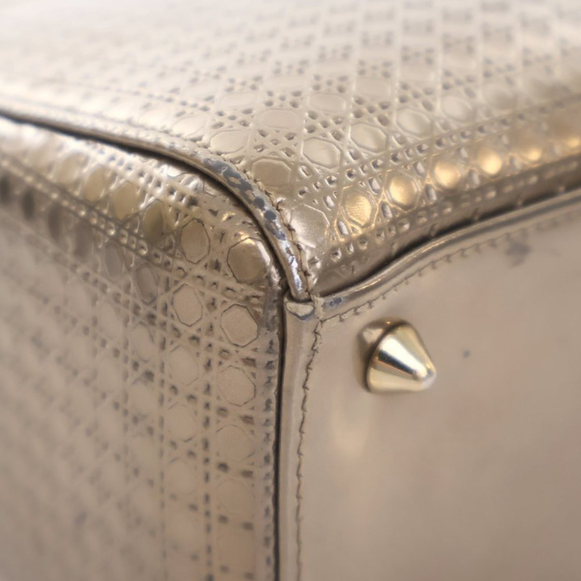 Dior Medium Metallic Patent Microcannage Lady Dior - image 8