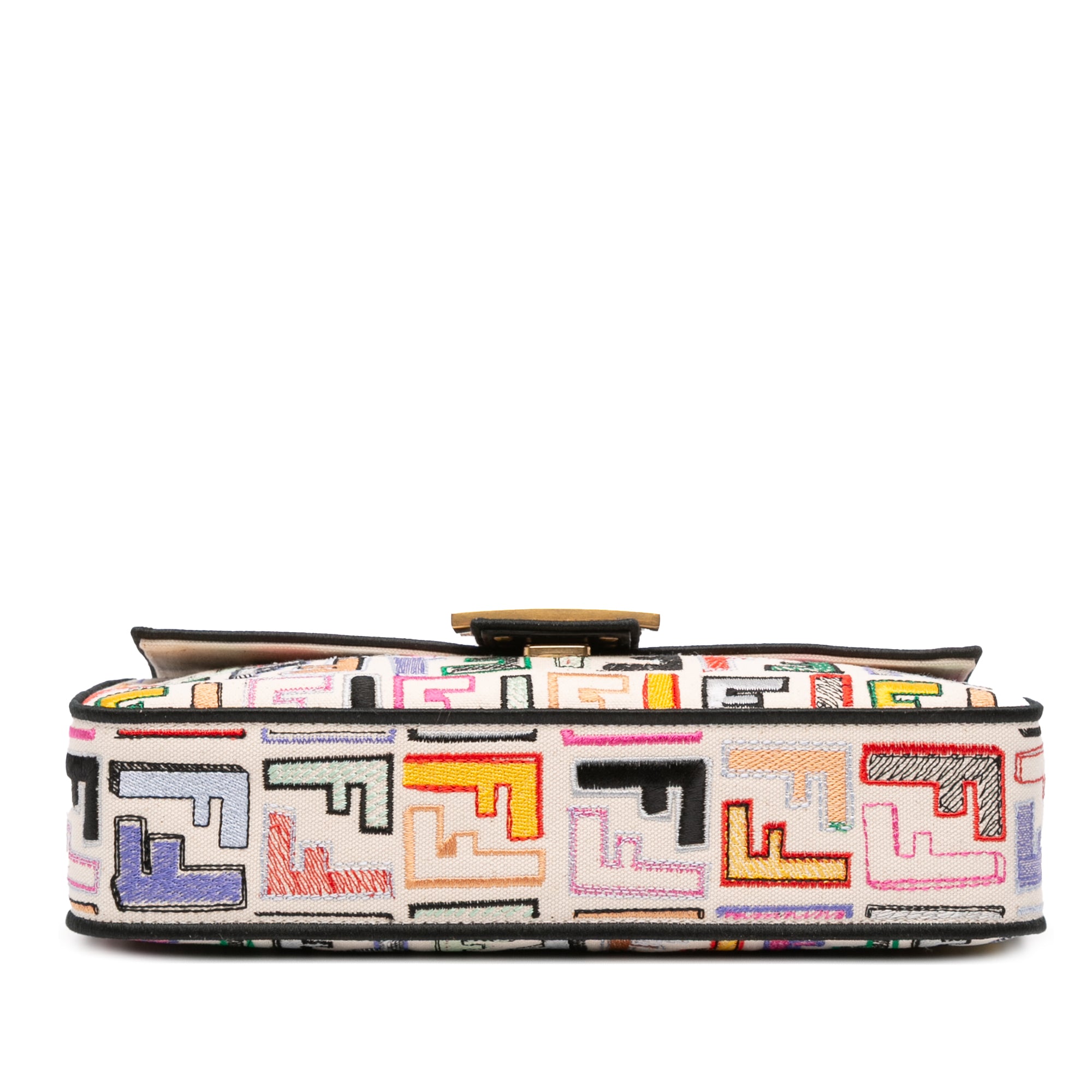Fendi Chinese Valentines Day Zucca Embroidered Canvas Baguette Satchel - image 3