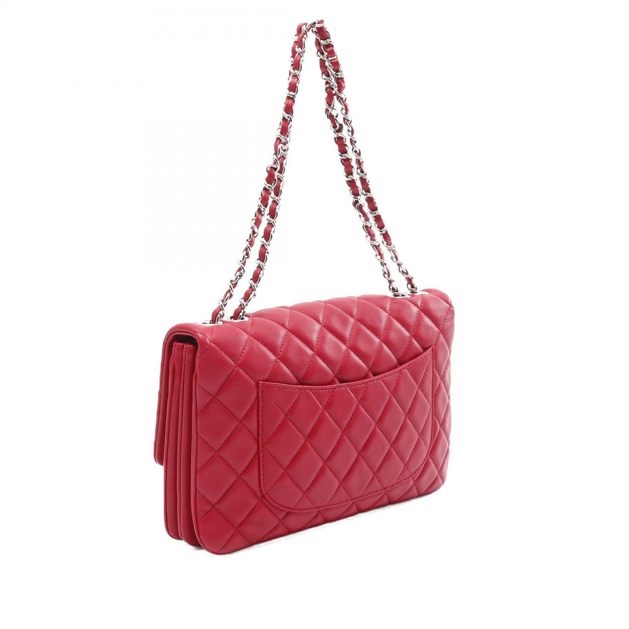 Chanel Jumbo Quilted Lambskin 3 Accordion Flap - image 2
