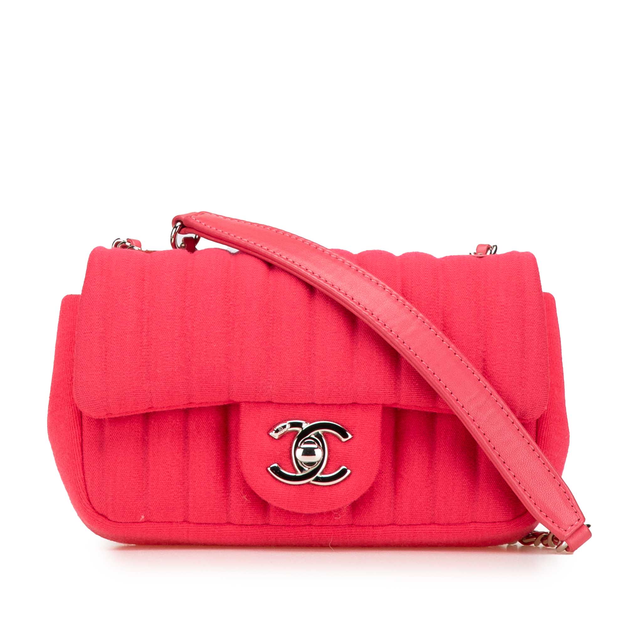 Chanel Mini Vertical Quilted Jersey Single Flap - image 1