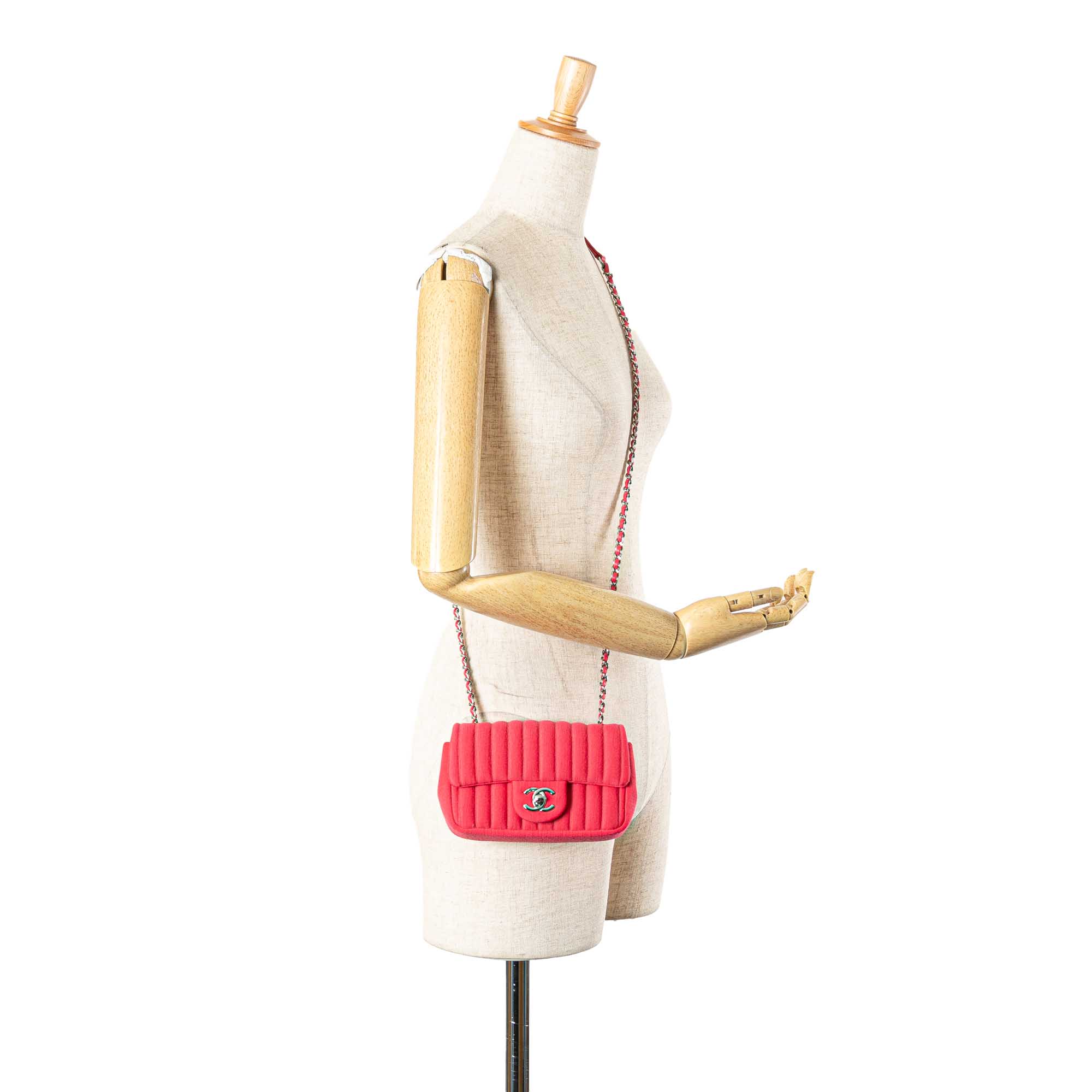 Chanel Mini Vertical Quilted Jersey Single Flap - image 12
