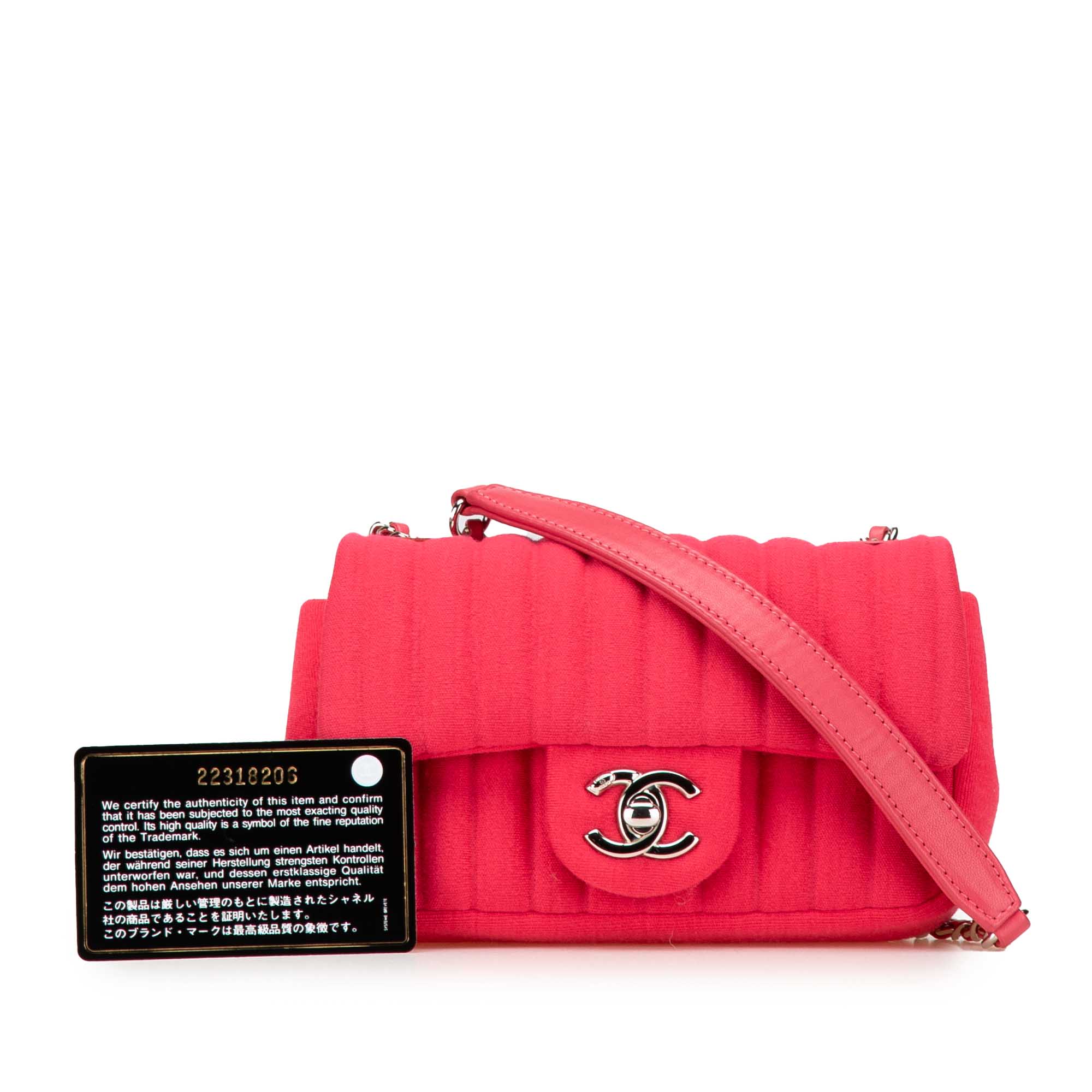 Chanel Mini Vertical Quilted Jersey Single Flap - image 13