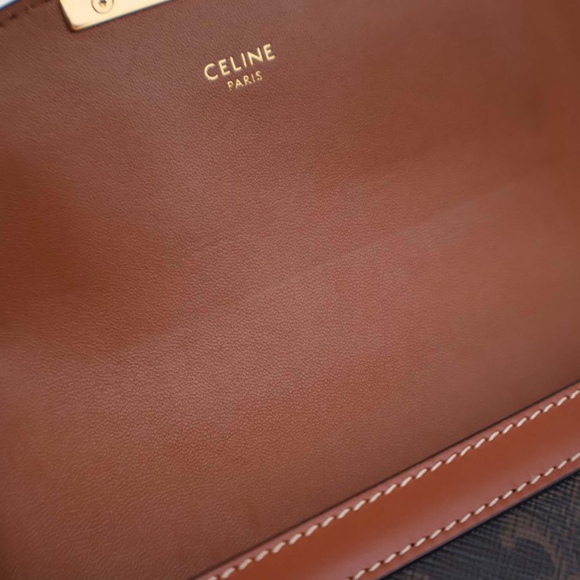 Celine Teen Triomphe Coated Canvas and Calfskin Triomphe Crossbody - image 14