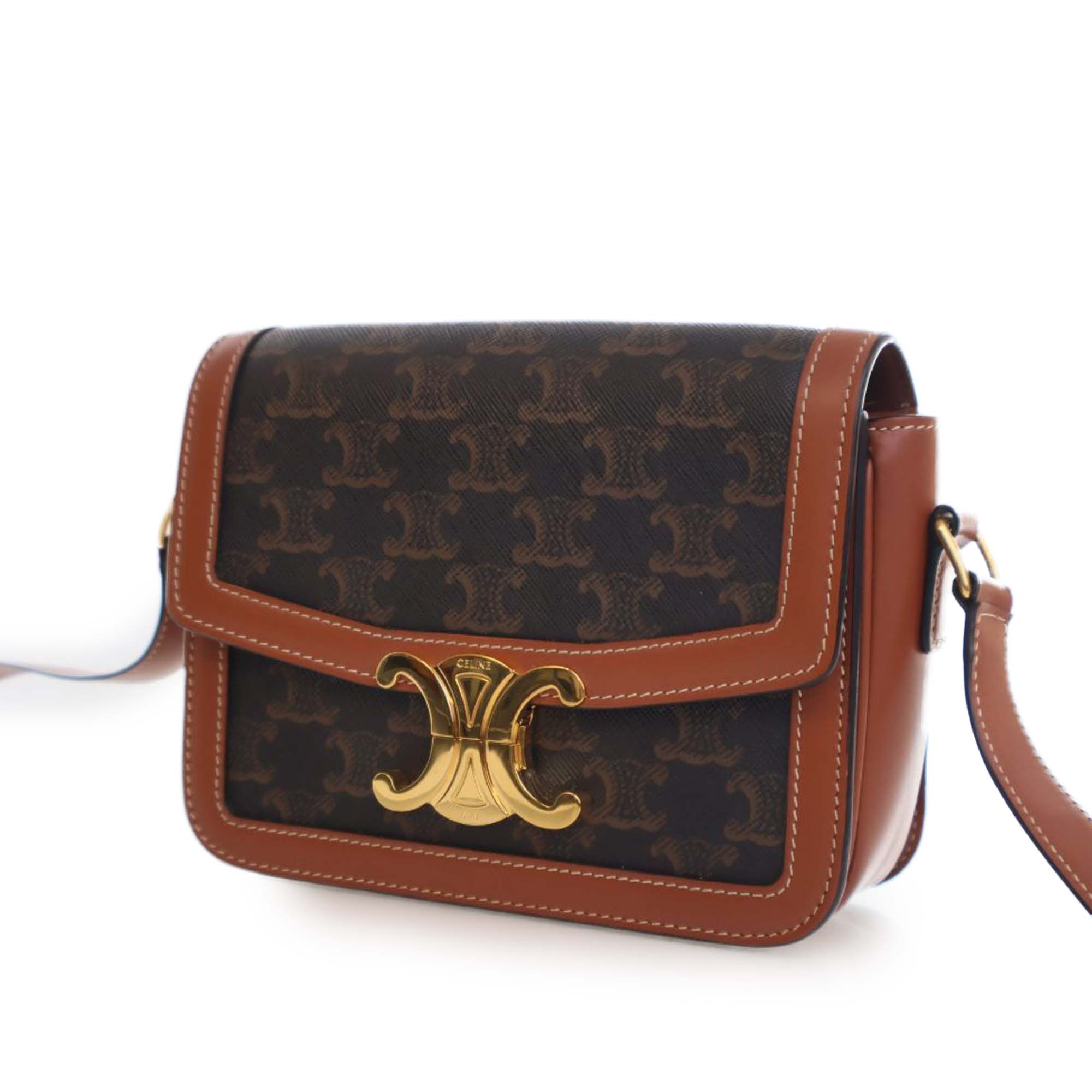 Celine Teen Triomphe Coated Canvas and Calfskin Triomphe Crossbody - image 2