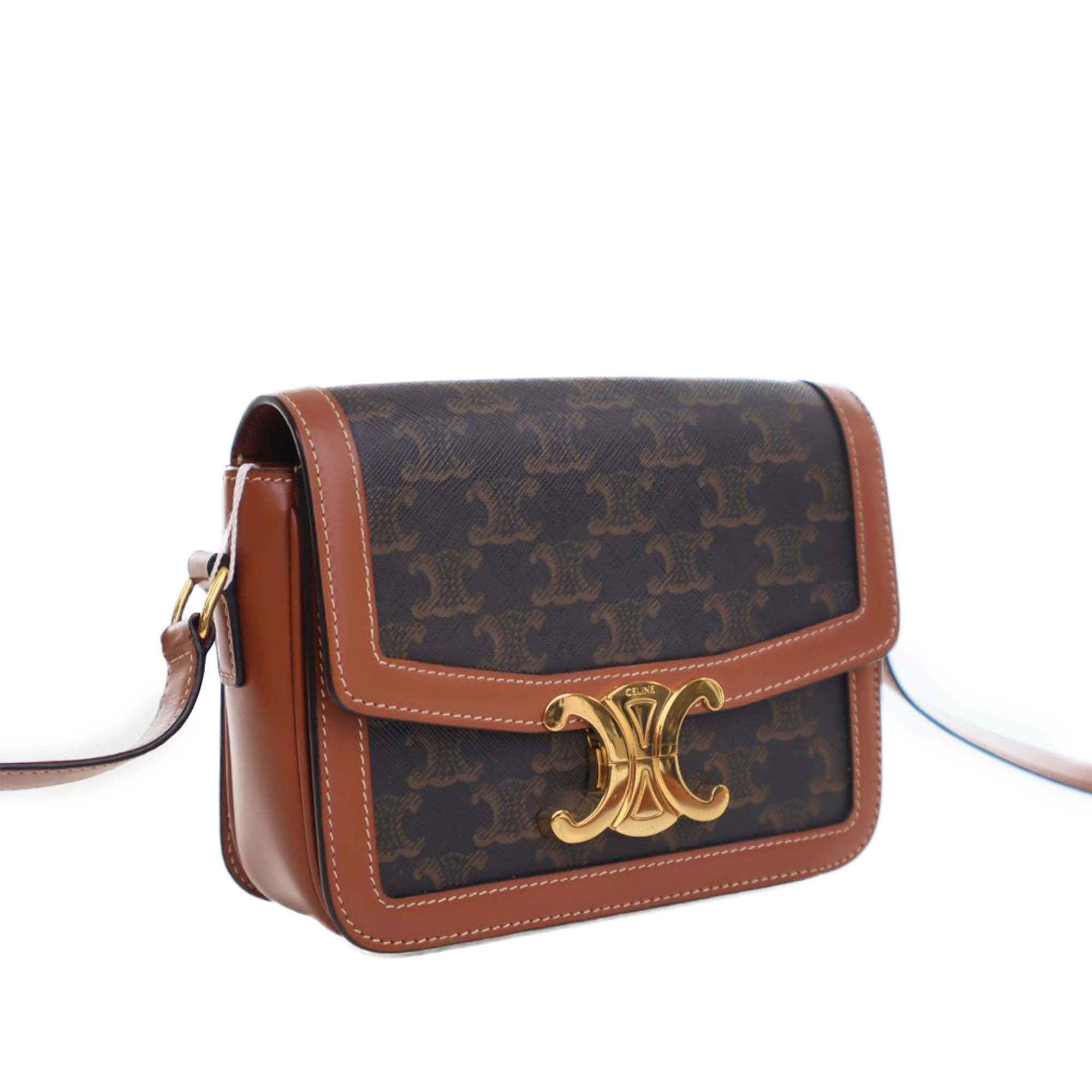 Celine Teen Triomphe Coated Canvas and Calfskin Triomphe Crossbody - image 3