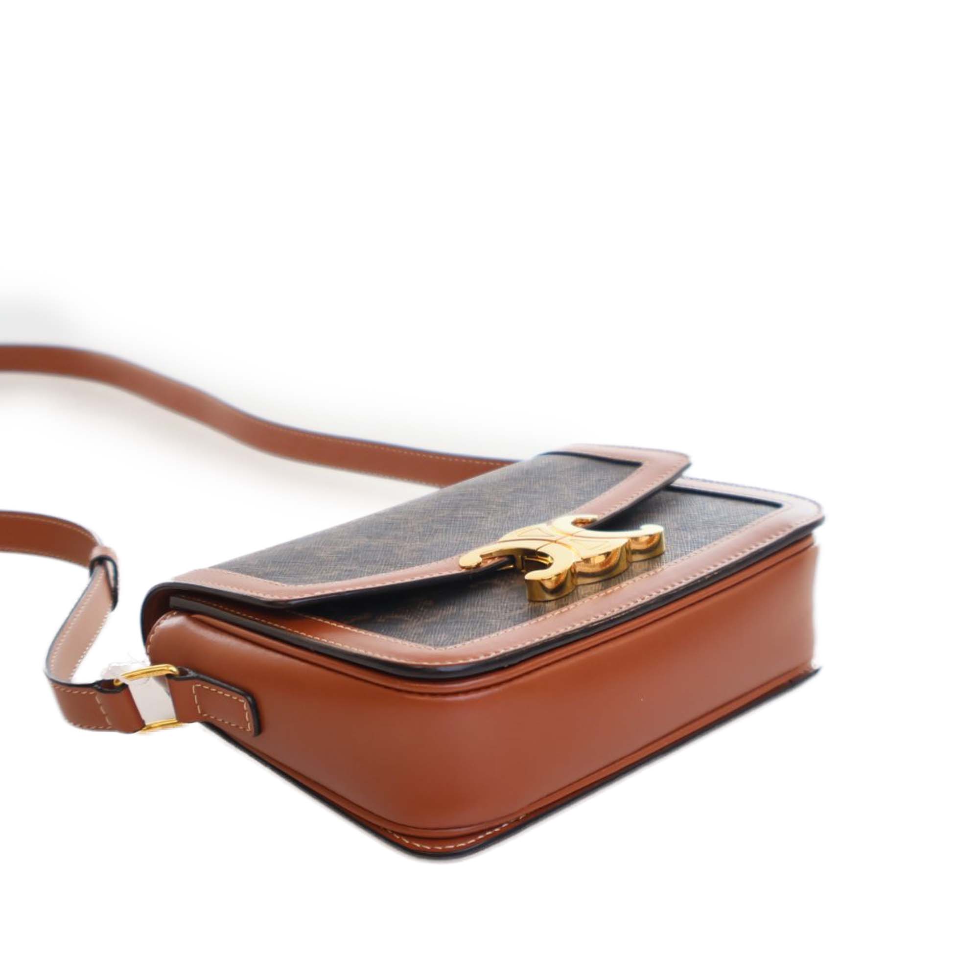 Celine Teen Triomphe Coated Canvas and Calfskin Triomphe Crossbody - image 7