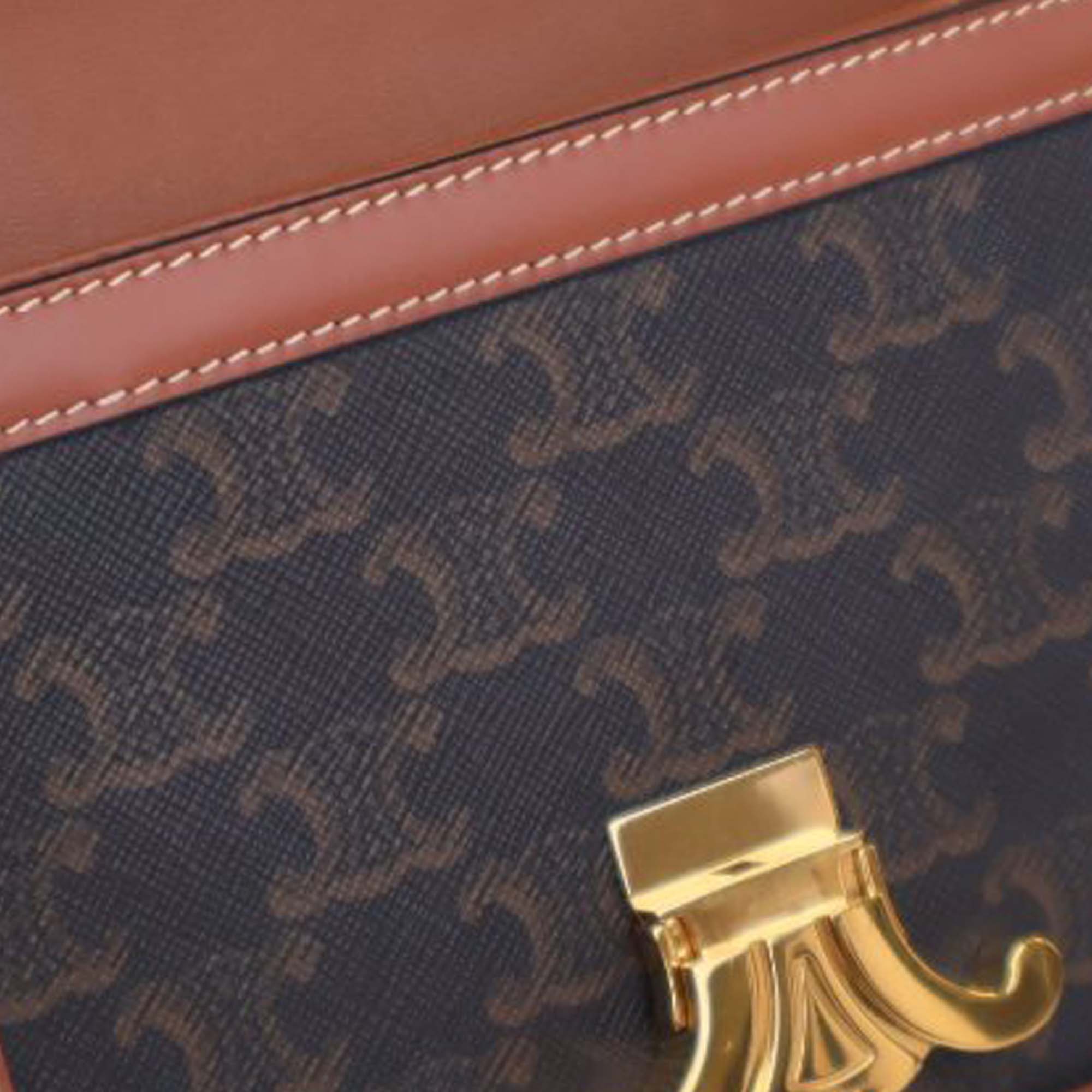 Celine Teen Triomphe Coated Canvas and Calfskin Triomphe Crossbody - image 9