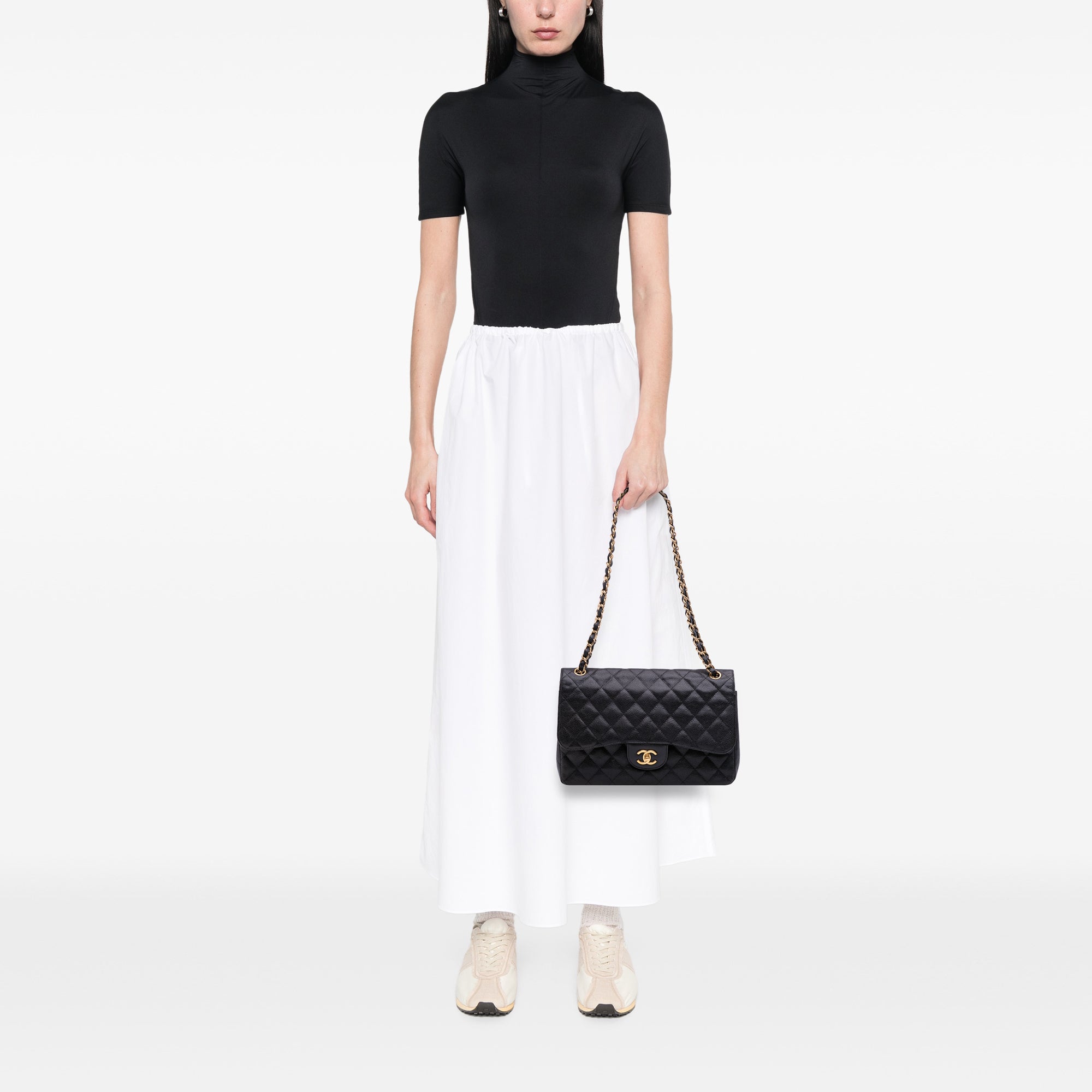 Chanel Jumbo Classic Caviar Double Flap - image 11