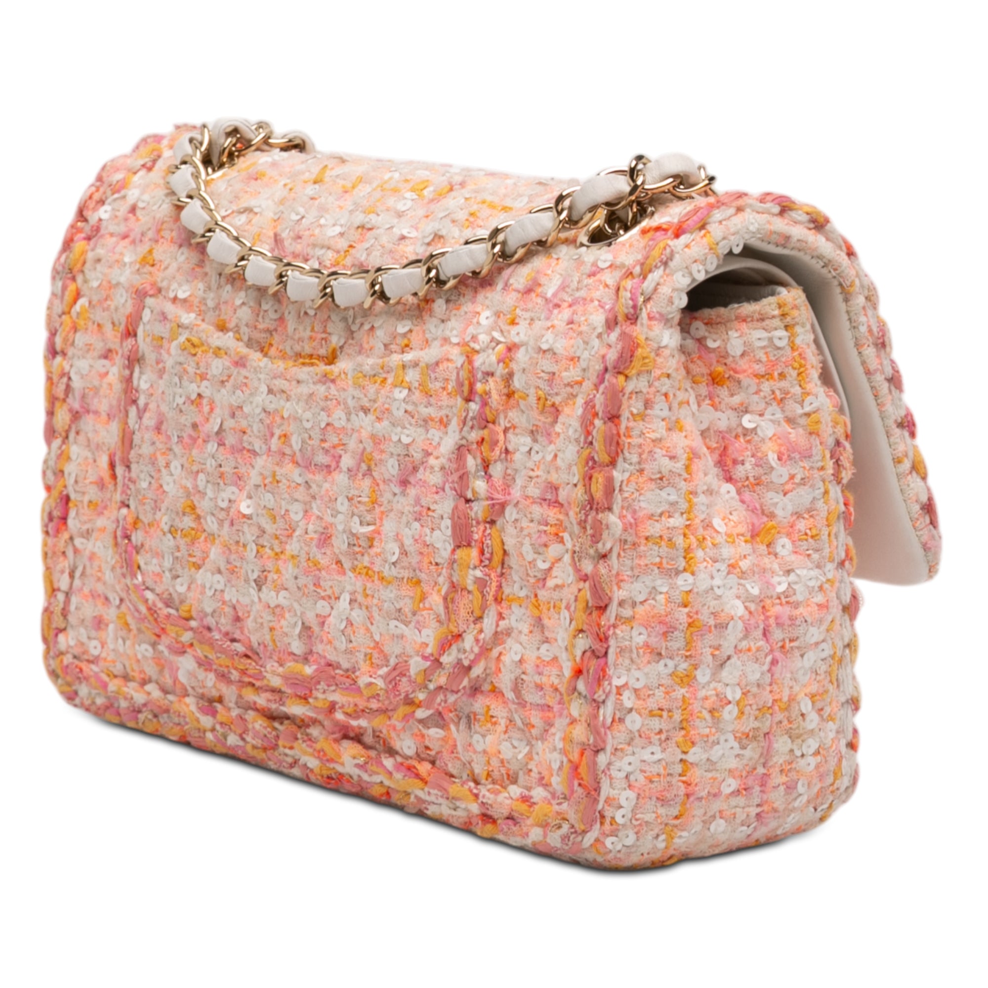 Chanel Medium Classic Tweed Sequin Braided Double Flap - image 2