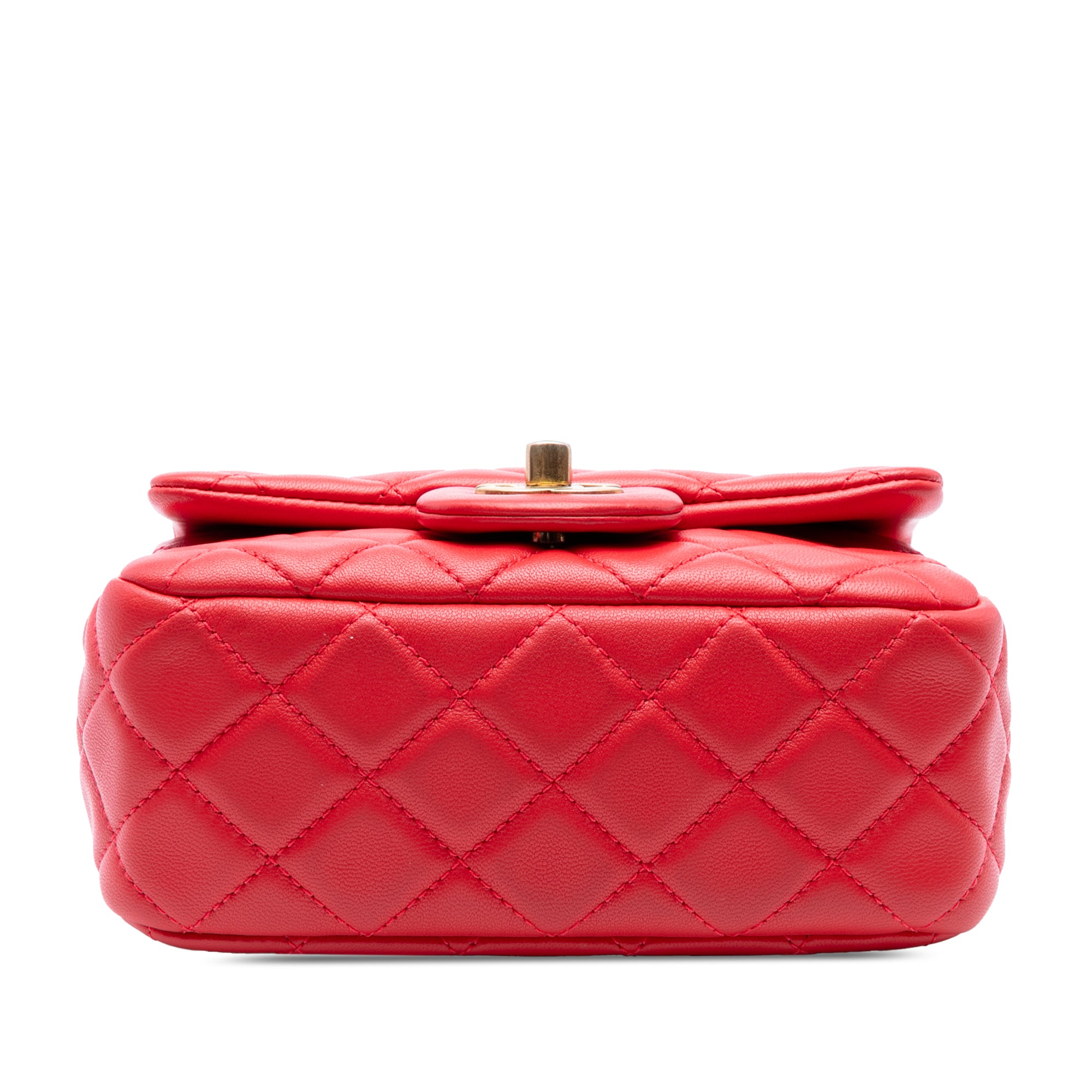 Chanel Mini Square Classic Lambskin Pearl Crush Single Flap - image 3