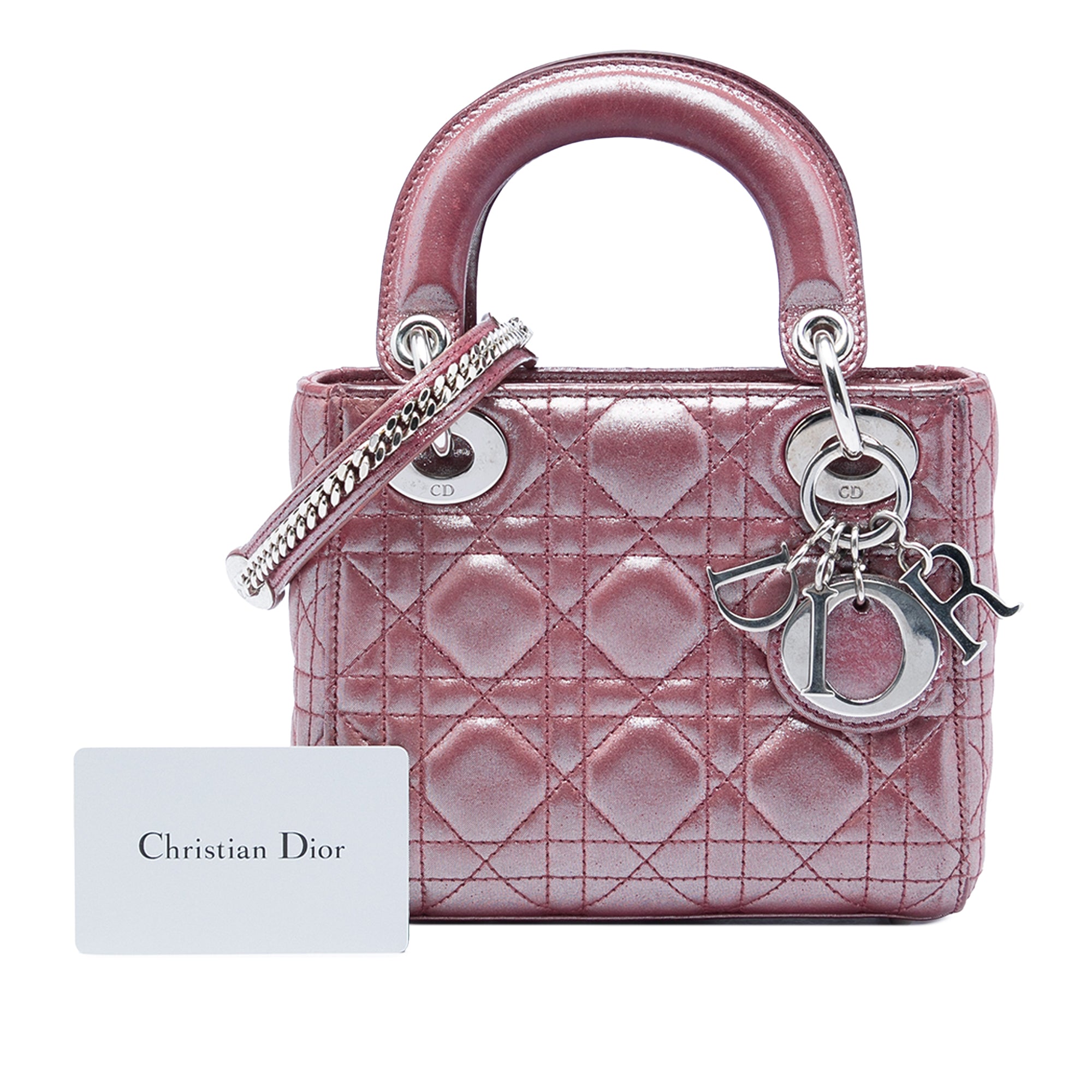 Dior Mini Iridescent Lambskin Cannage Lady Dior - image 6