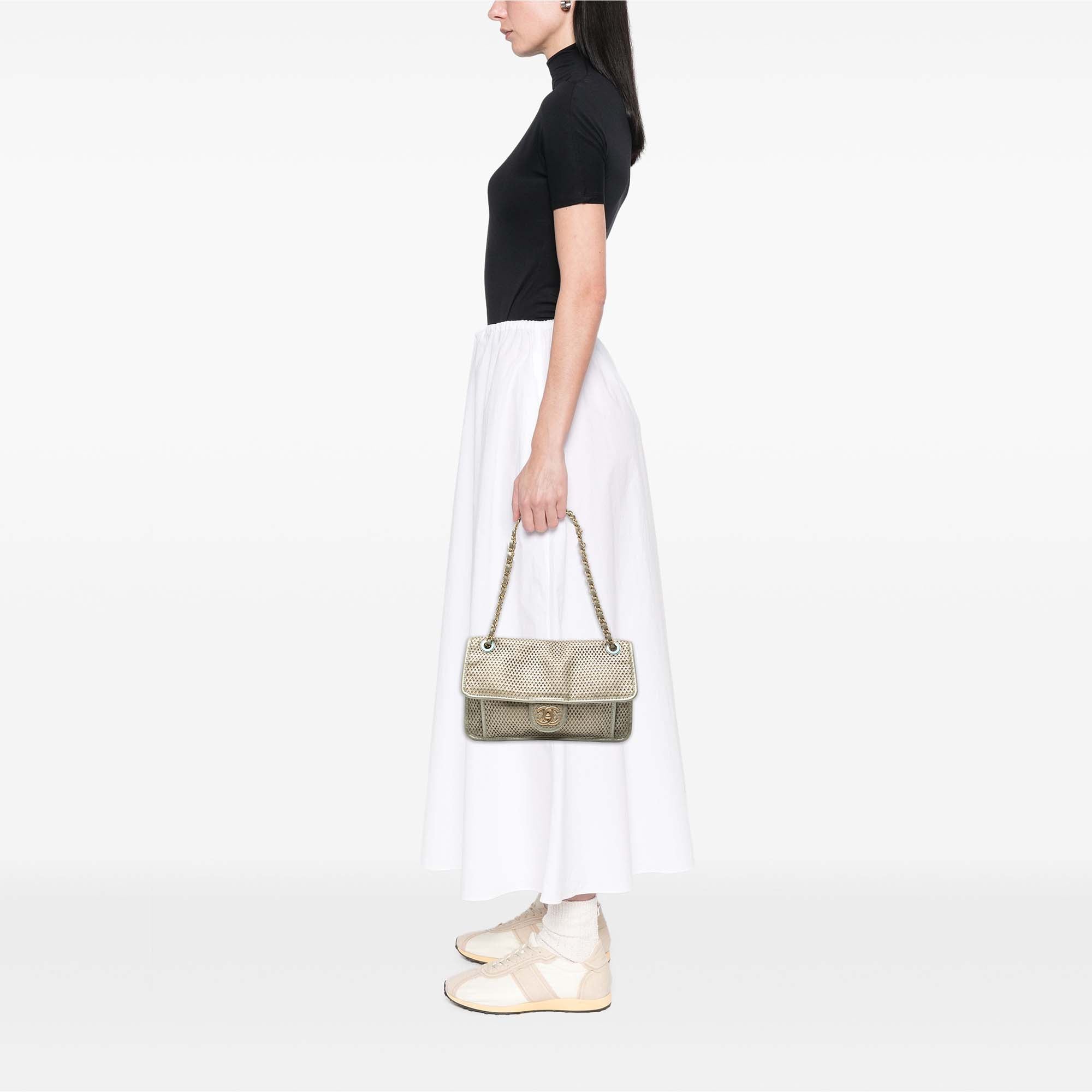 Chanel Medium Perforated Calfskin Up In The Air Flap - image 7