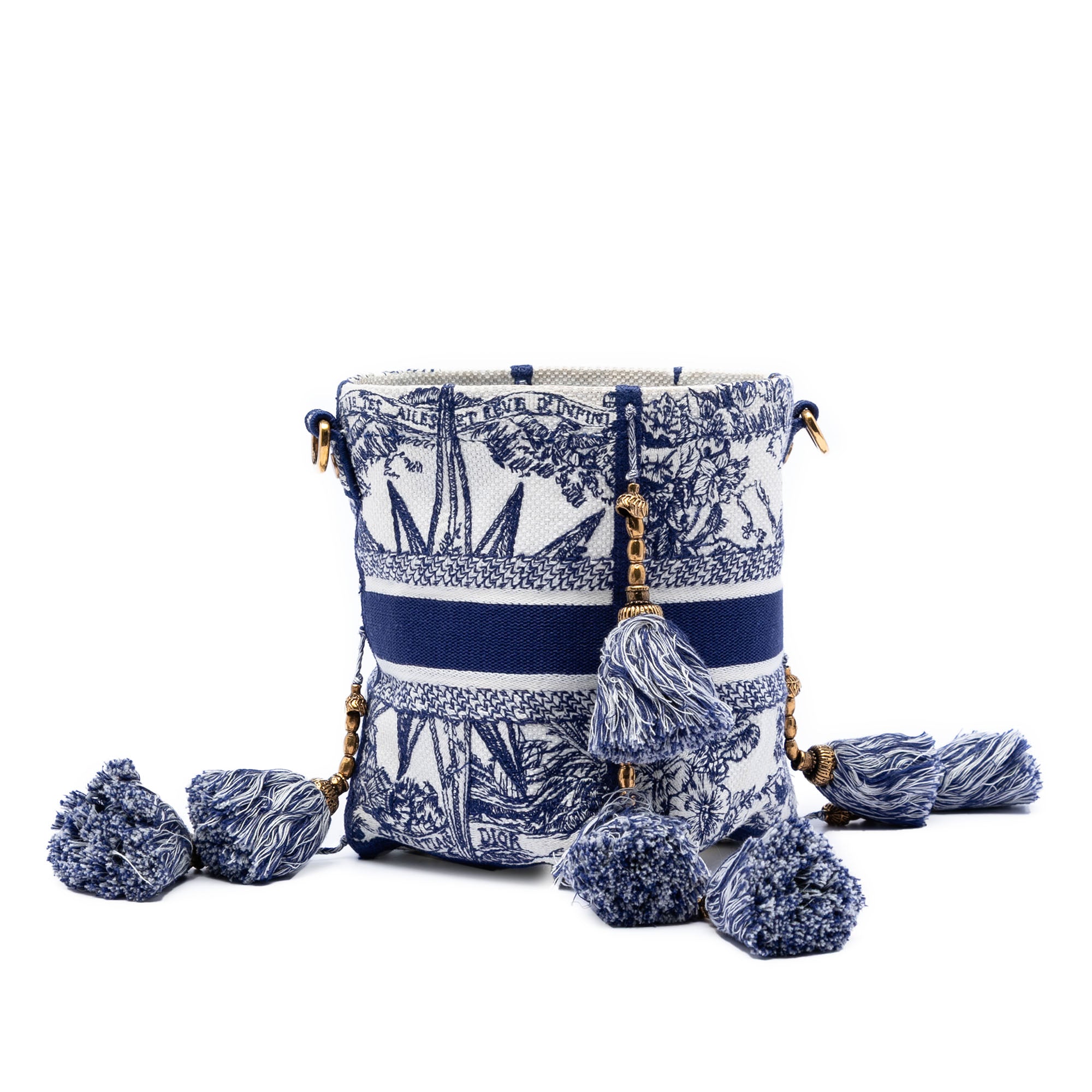 Dior Canvas Embroidered Reve d Infini D Bubble Bucket Bag - image 2