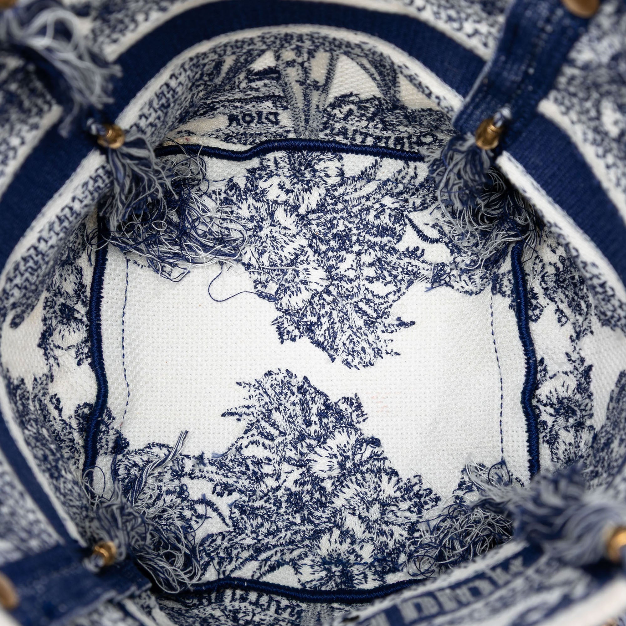 Dior Canvas Embroidered Reve d Infini D Bubble Bucket Bag - image 4