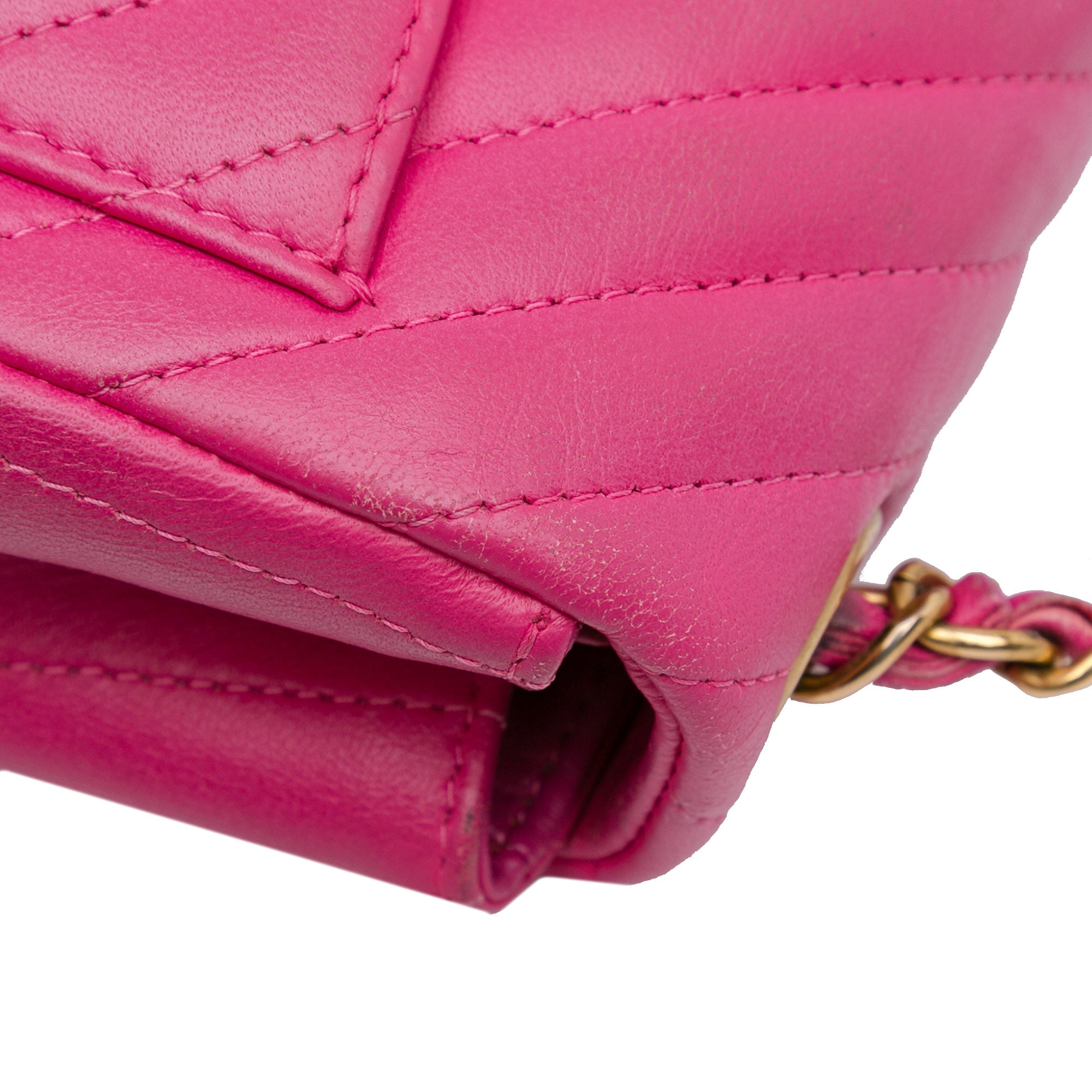 Chanel Mini Square Classic Chevron Lambskin Single Flap - image 11