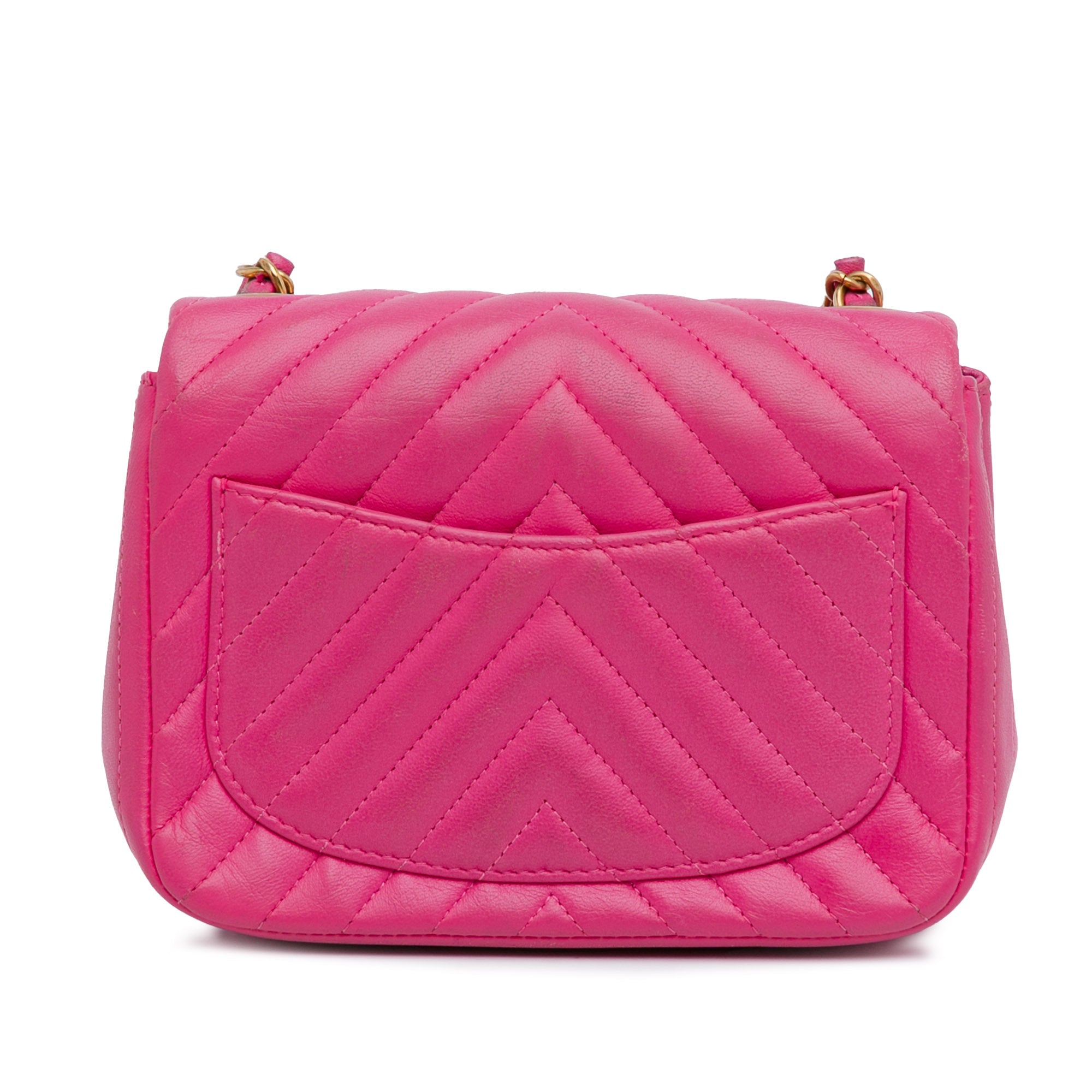 Chanel Mini Square Classic Chevron Lambskin Single Flap - image 3