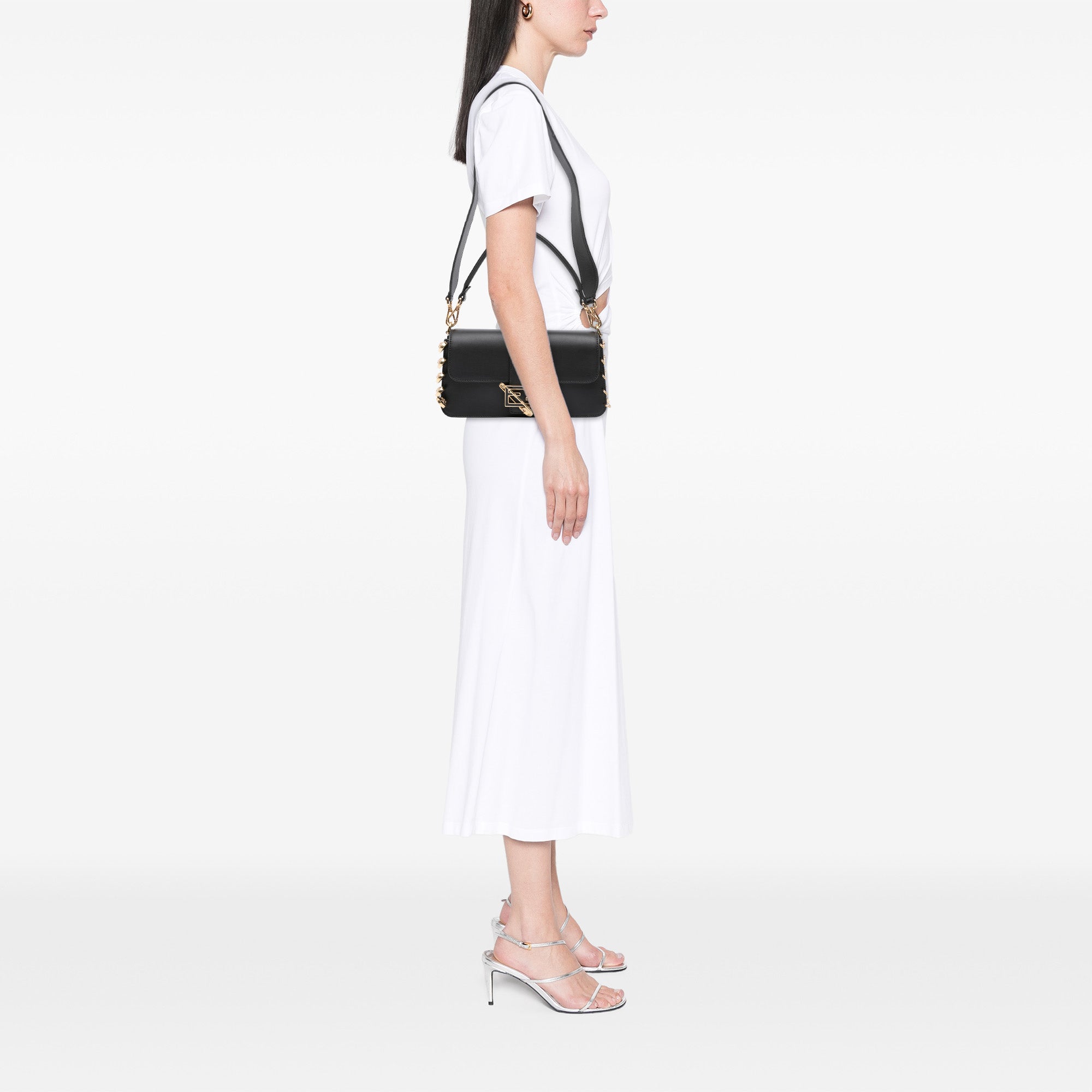 Fendi Versace Vitello Seta Fendace Brooch Baguette Satchel - image 11