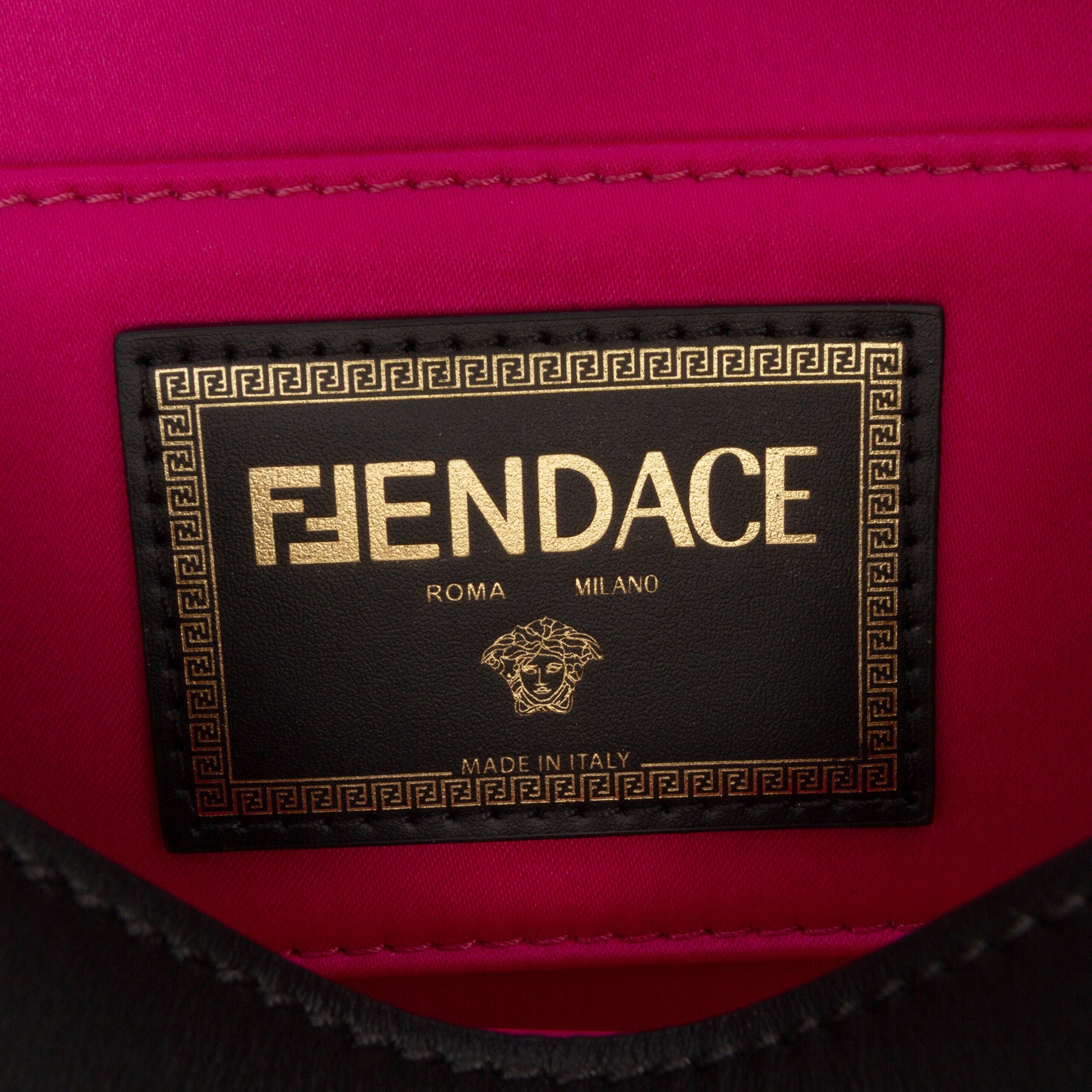 Fendi Versace Vitello Seta Fendace Brooch Baguette Satchel - image 5