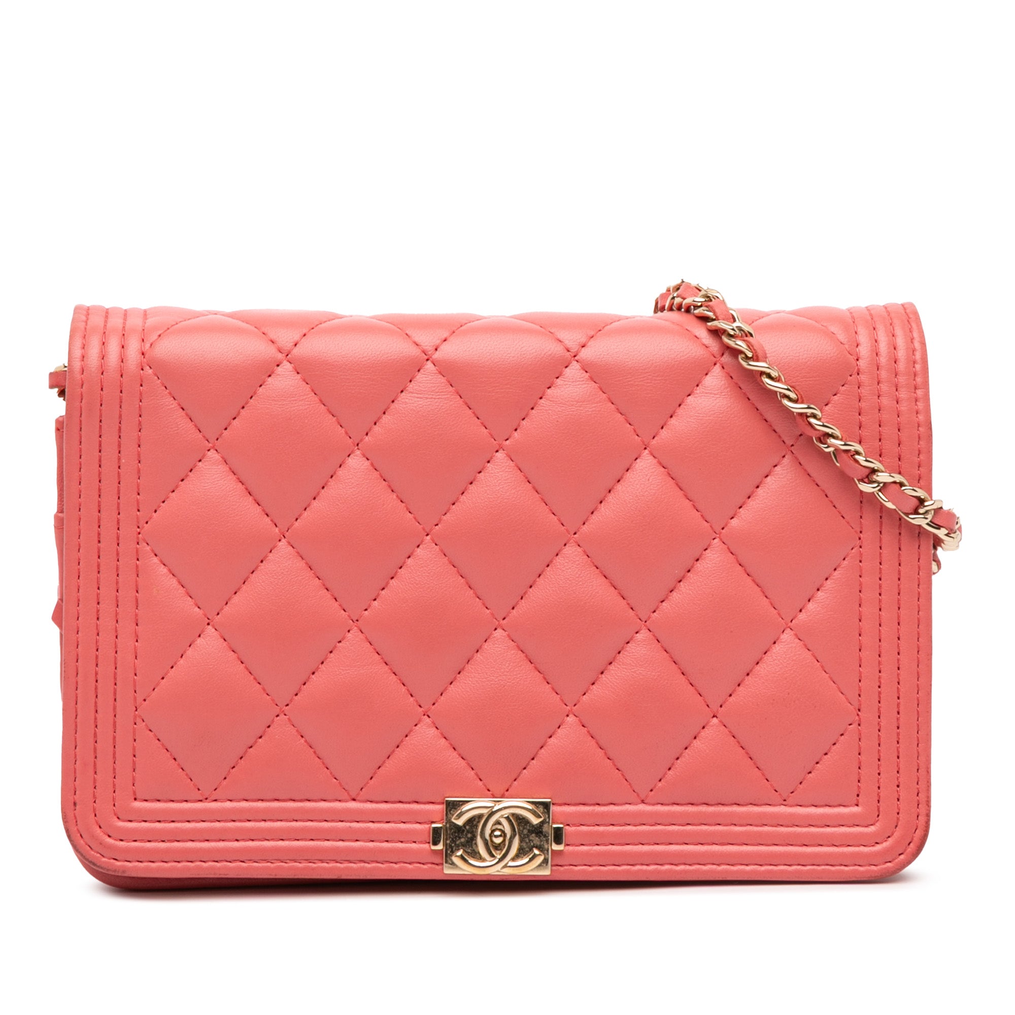 Chanel Quilted Lambskin Boy Wallet On Chain - image 1